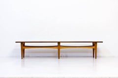 Mid-Century Modern Scandinavian Teak & Oak Bench by Eric Johansson Sweden, 1950s