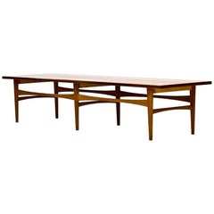 Mid-Century Modern Scandinavian Teak & Oak Bench by Eric Johansson Sweden, 1950s