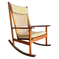 Mid-Century Modern Scandinavian Teak Rocking Chair by Hans Olsen