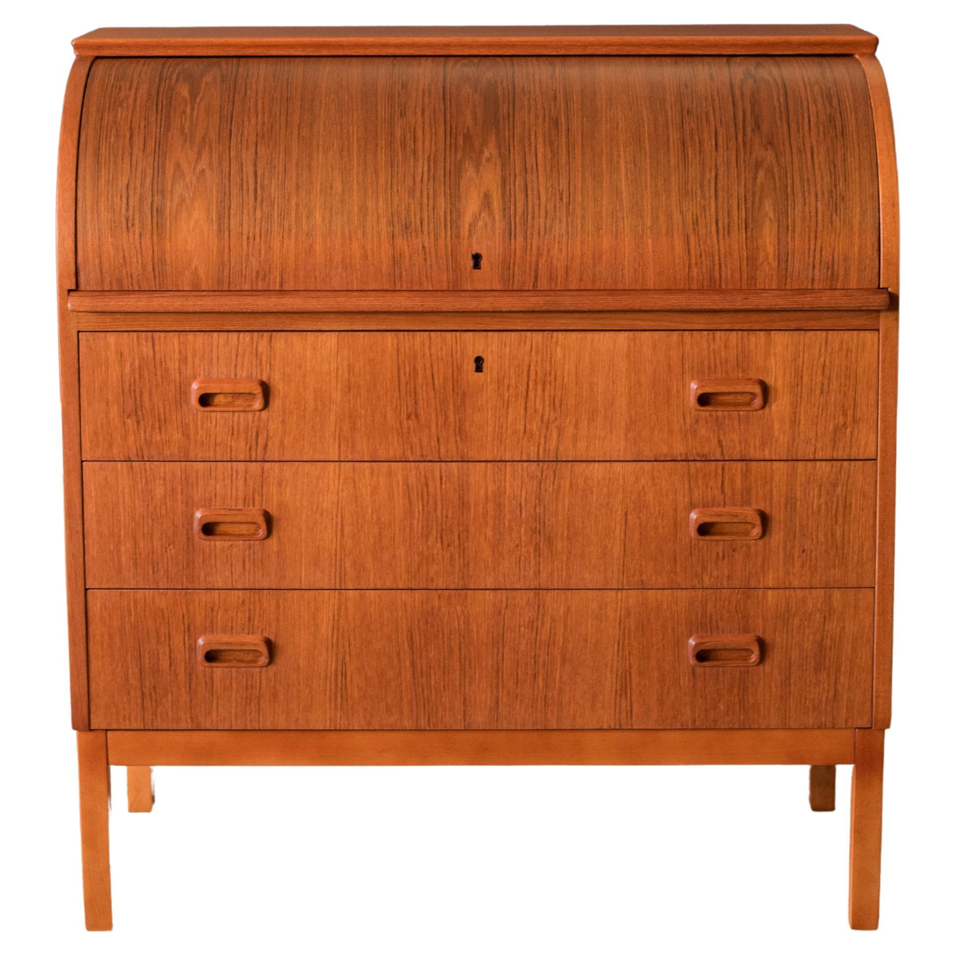 Mid Century Modern Scandinavian Teak Secretary Desk