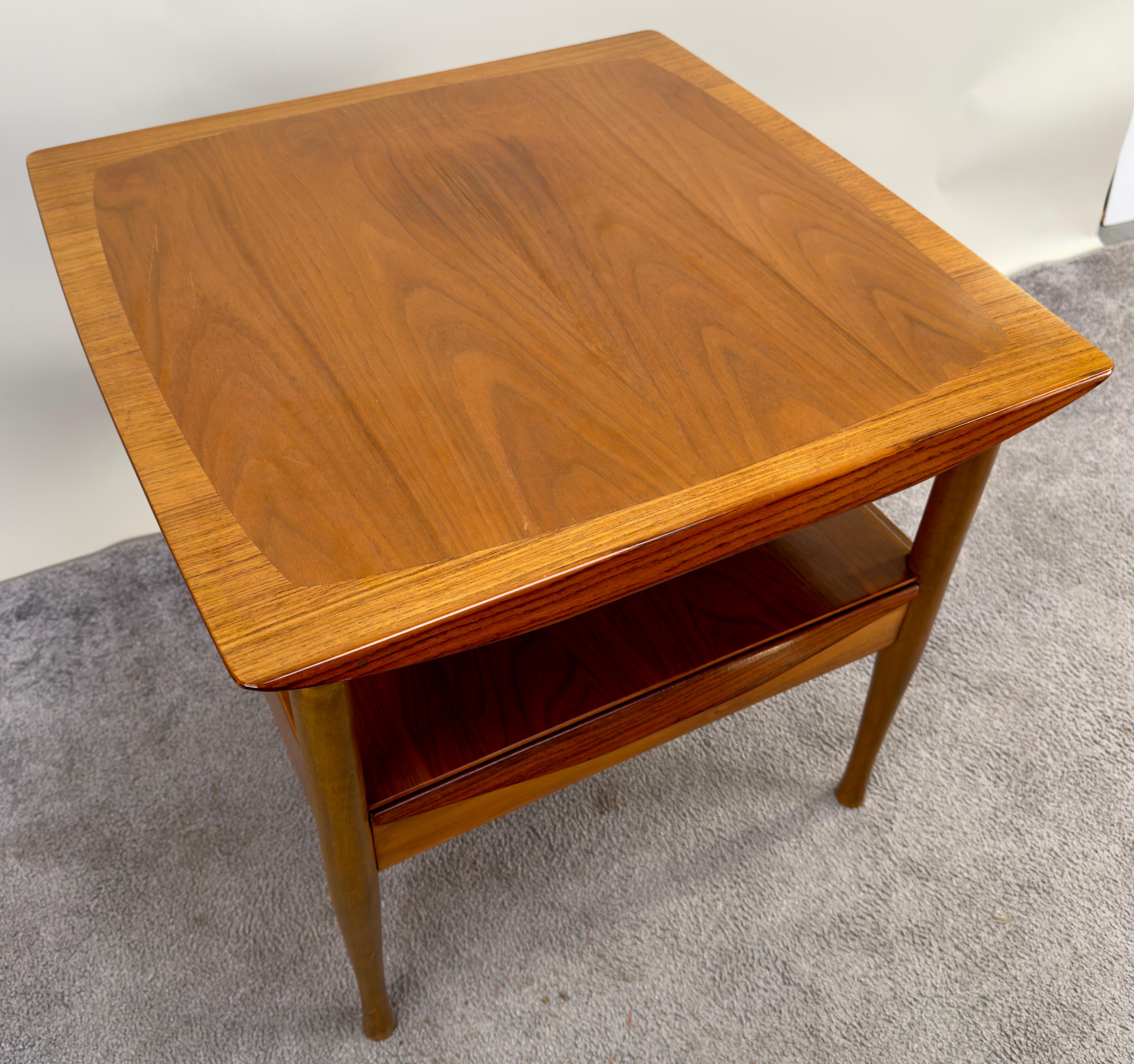 Mid Century Modern Scandinavian Teak Side Table with Shelf after Finn Juhl  For Sale 4