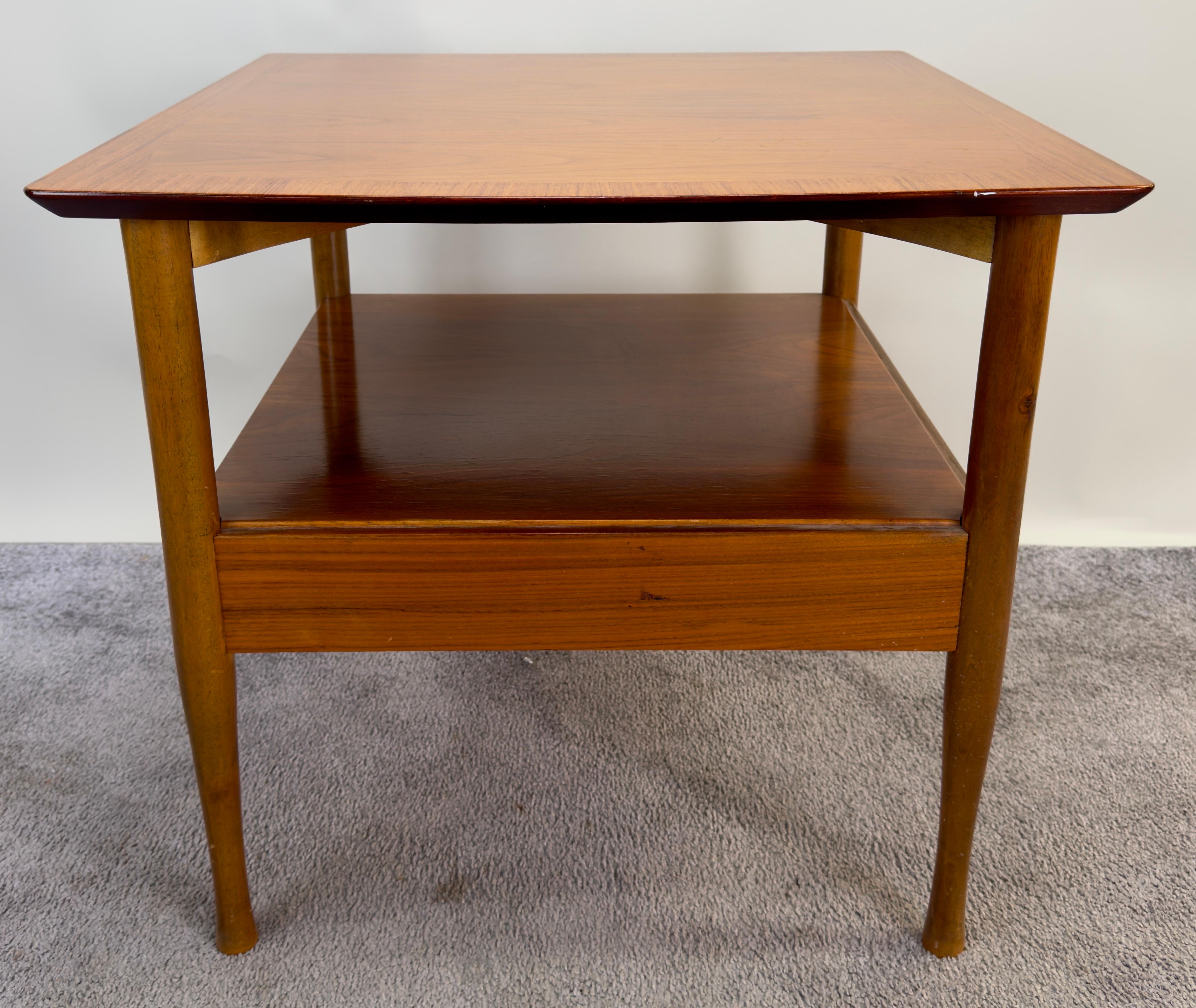 Mid Century Modern Scandinavian Teak Side Table with Shelf after Finn Juhl  For Sale 3