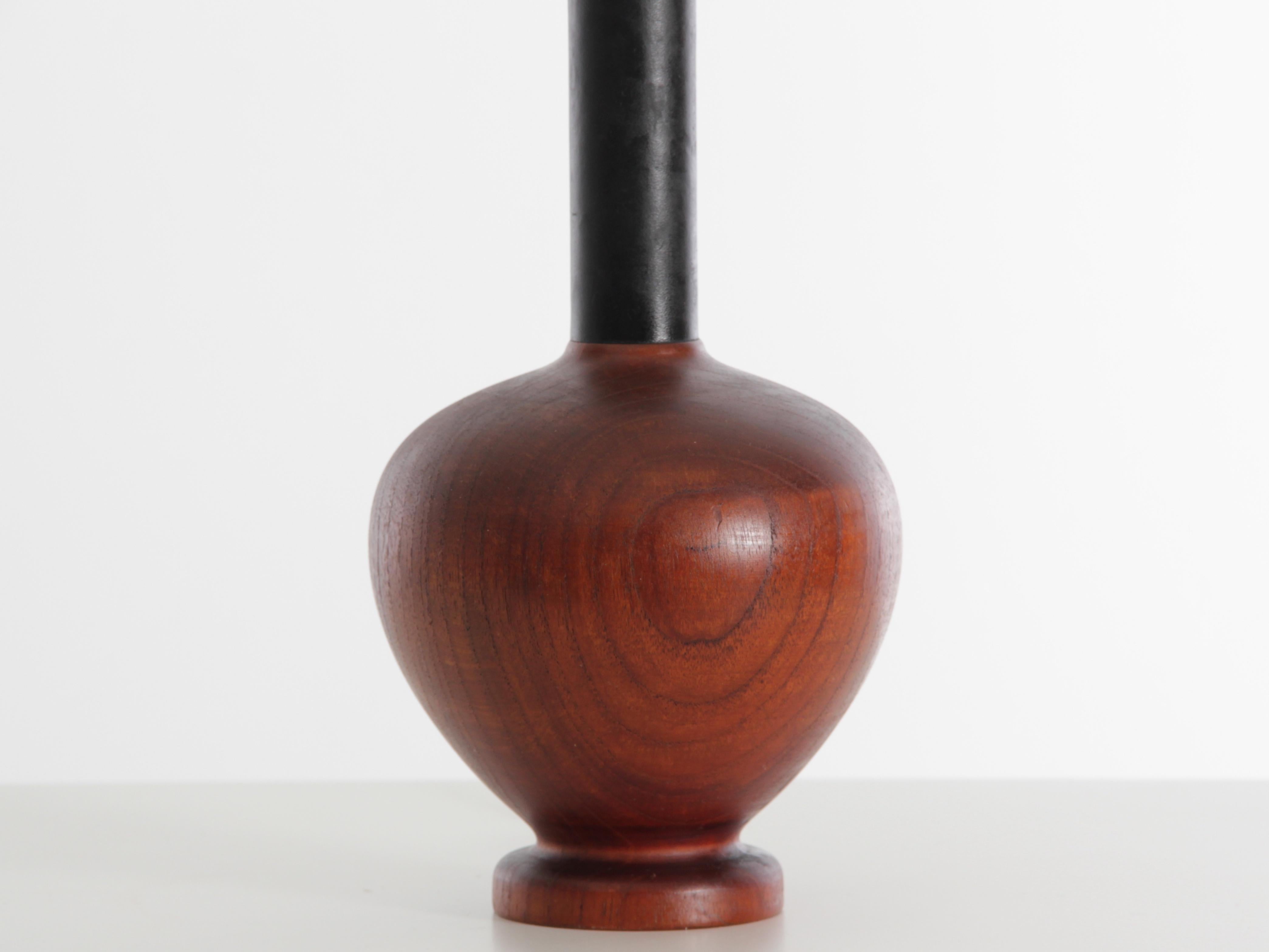 Mid-Century Modern scandinavian teak and leather table lamp by ESA.