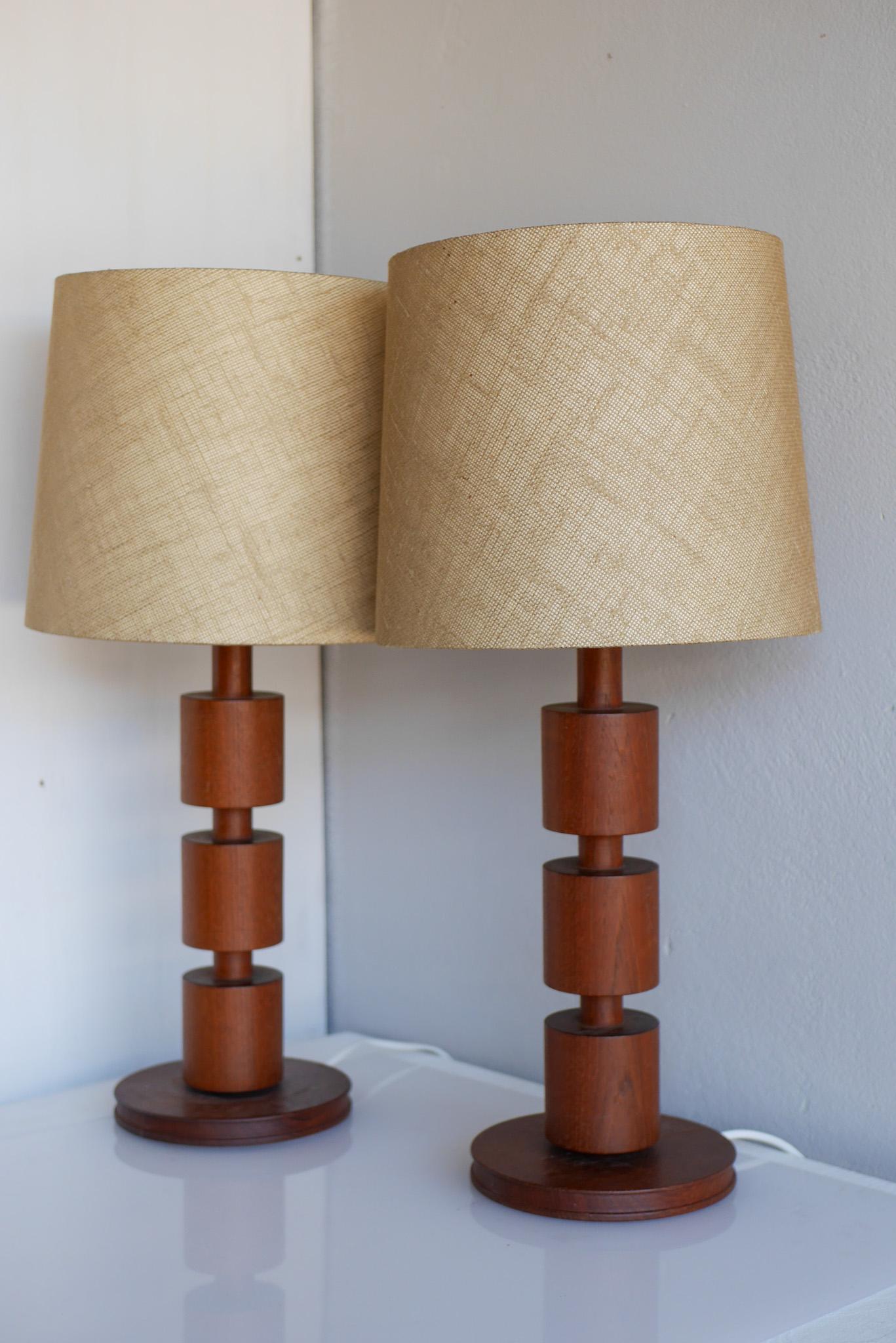 Modern Scandinavian vintage Teak table lamps from Möllers, Sweden 1