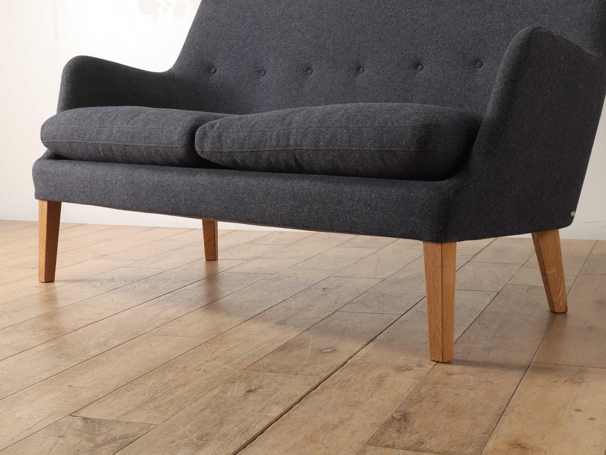 Mid-Century Modern Scandinavian Two Seats Sofa by Arne Vodder AV53 4
