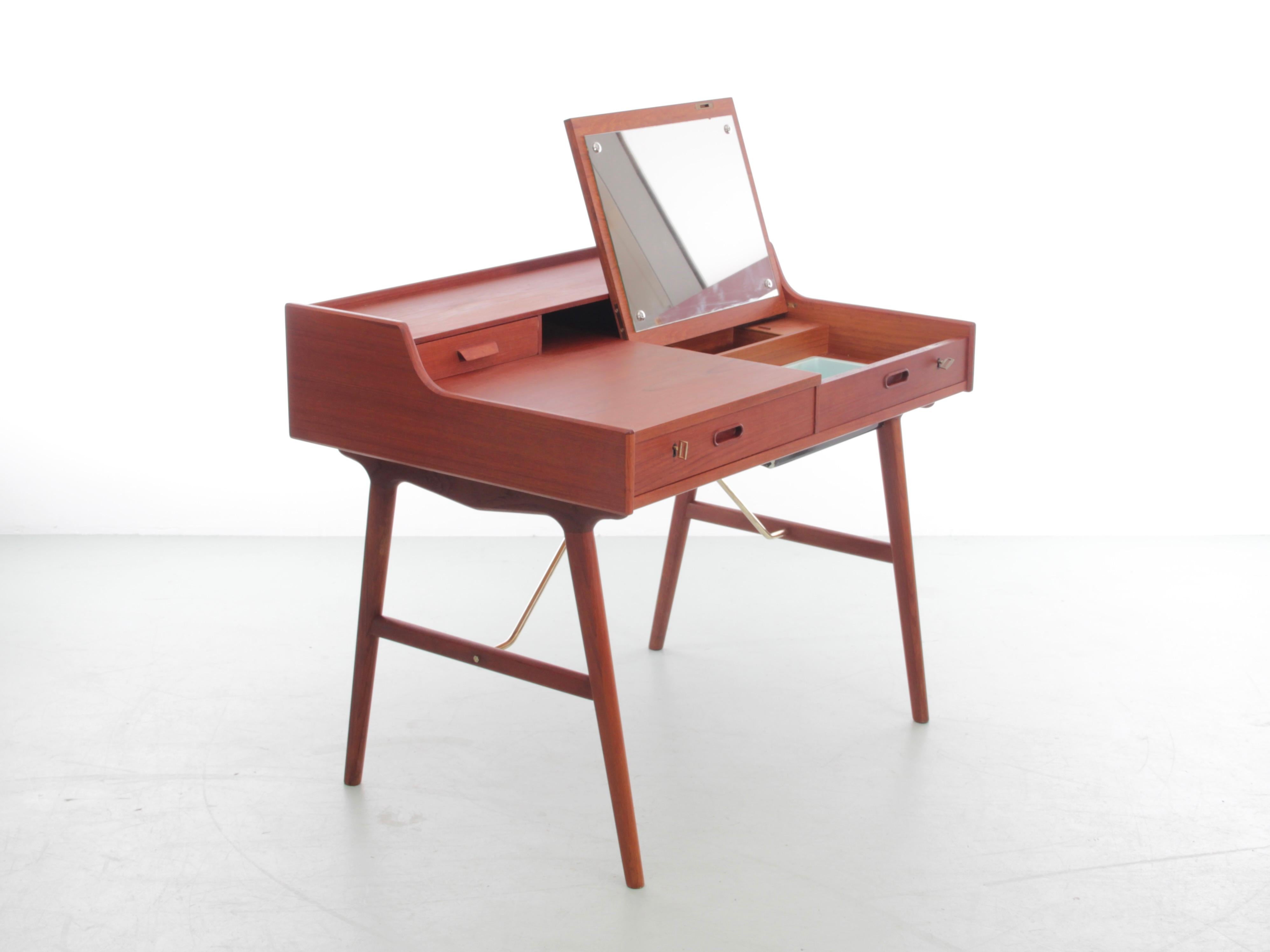Mid-20th Century Mid-Century Modern Scandinavian Vanity Desk in Teack by Arne Wahl Iversen For Sale