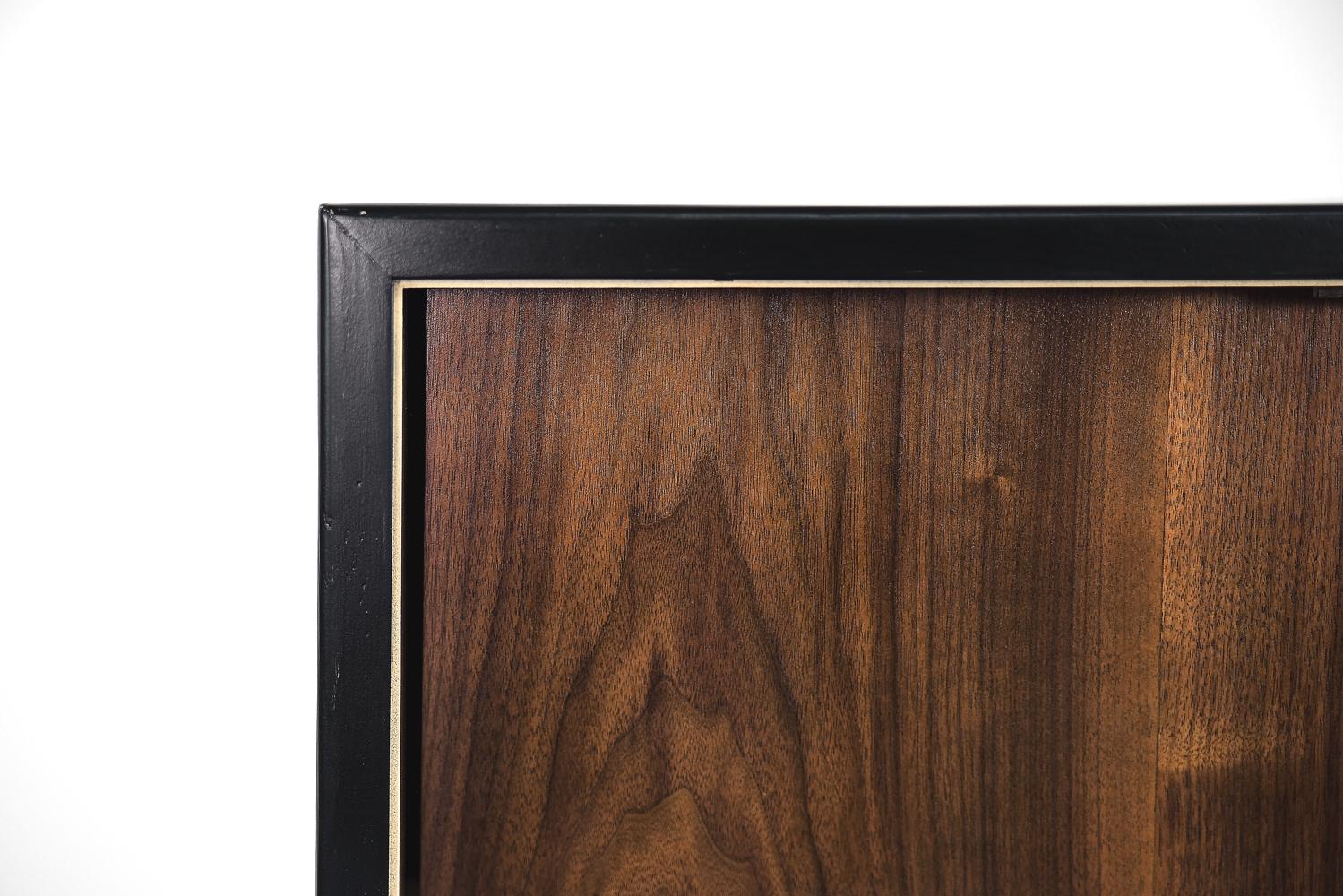 Vintage Classic Mid-Century Modern Scandinavian Dark Walnut Wood Cabinet, 1960s For Sale 1