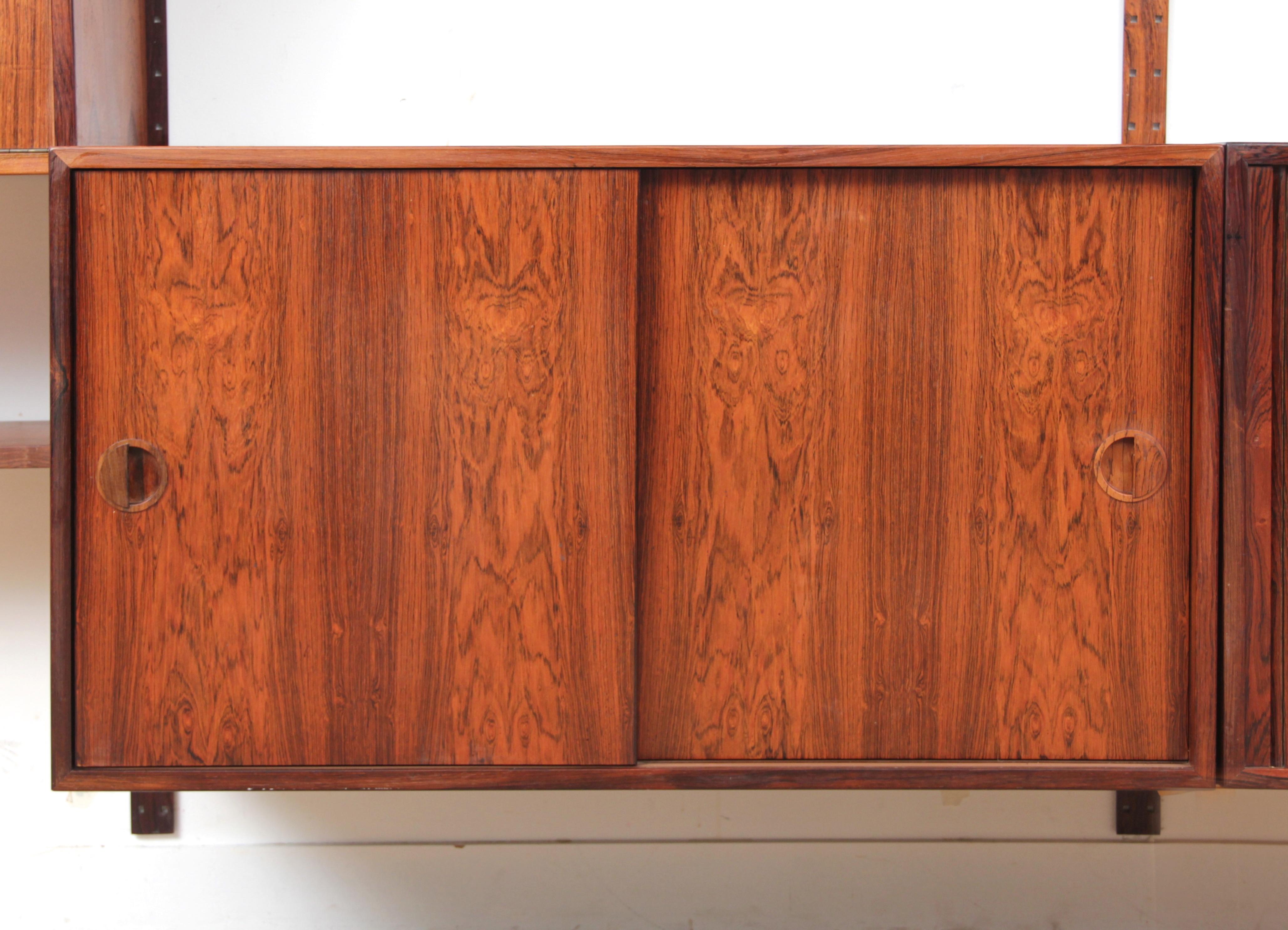 Mid-Century Modern Scandinavian Wall System in Rosewood by Thygesen & Sørensen In Good Condition In Courbevoie, FR