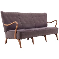Mid-Century Modern Scandinavian Wingback Sofa