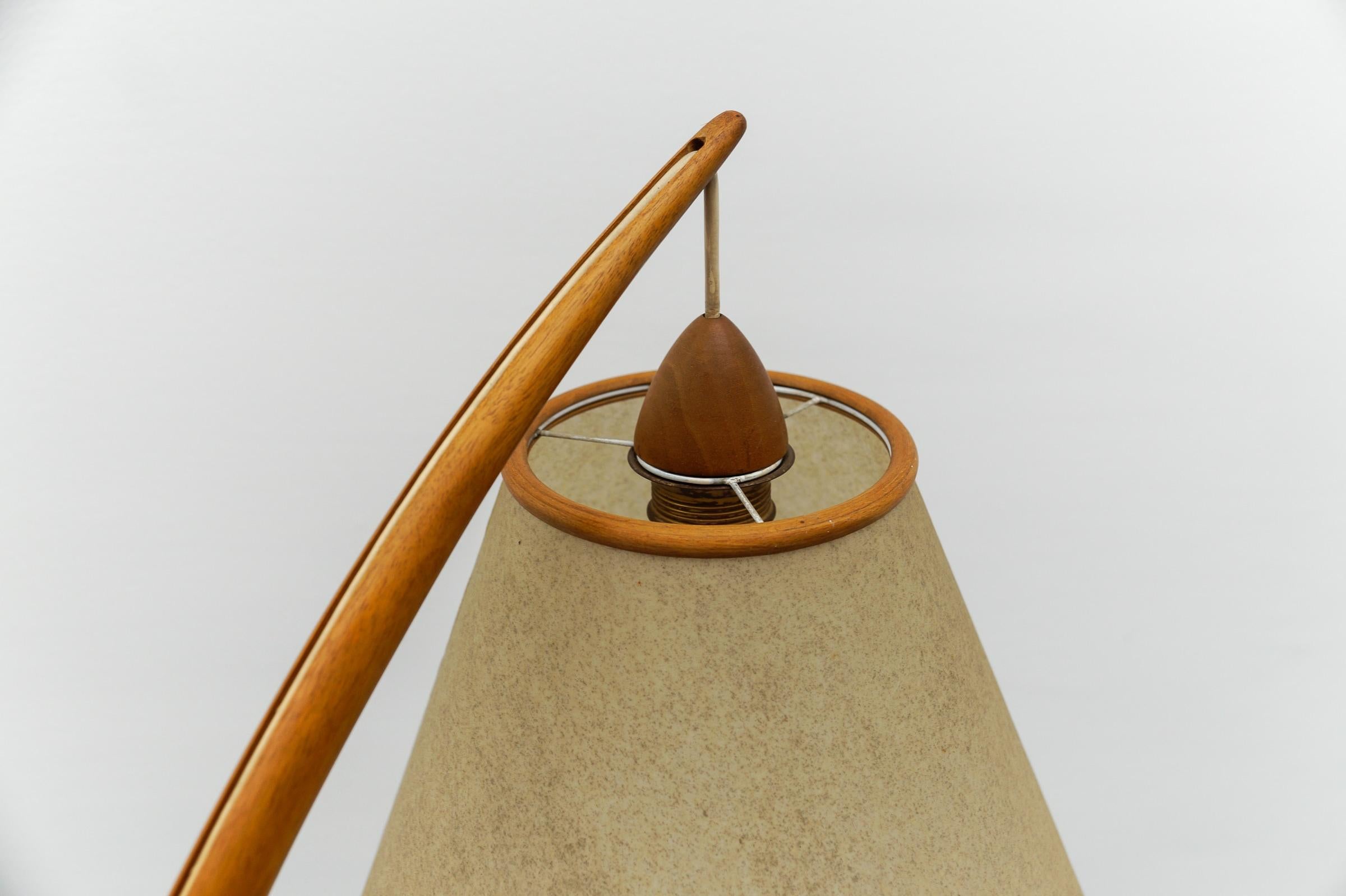 Mid-Century Modern scandinavian wooden arc floor lamp, 1950s For Sale 5
