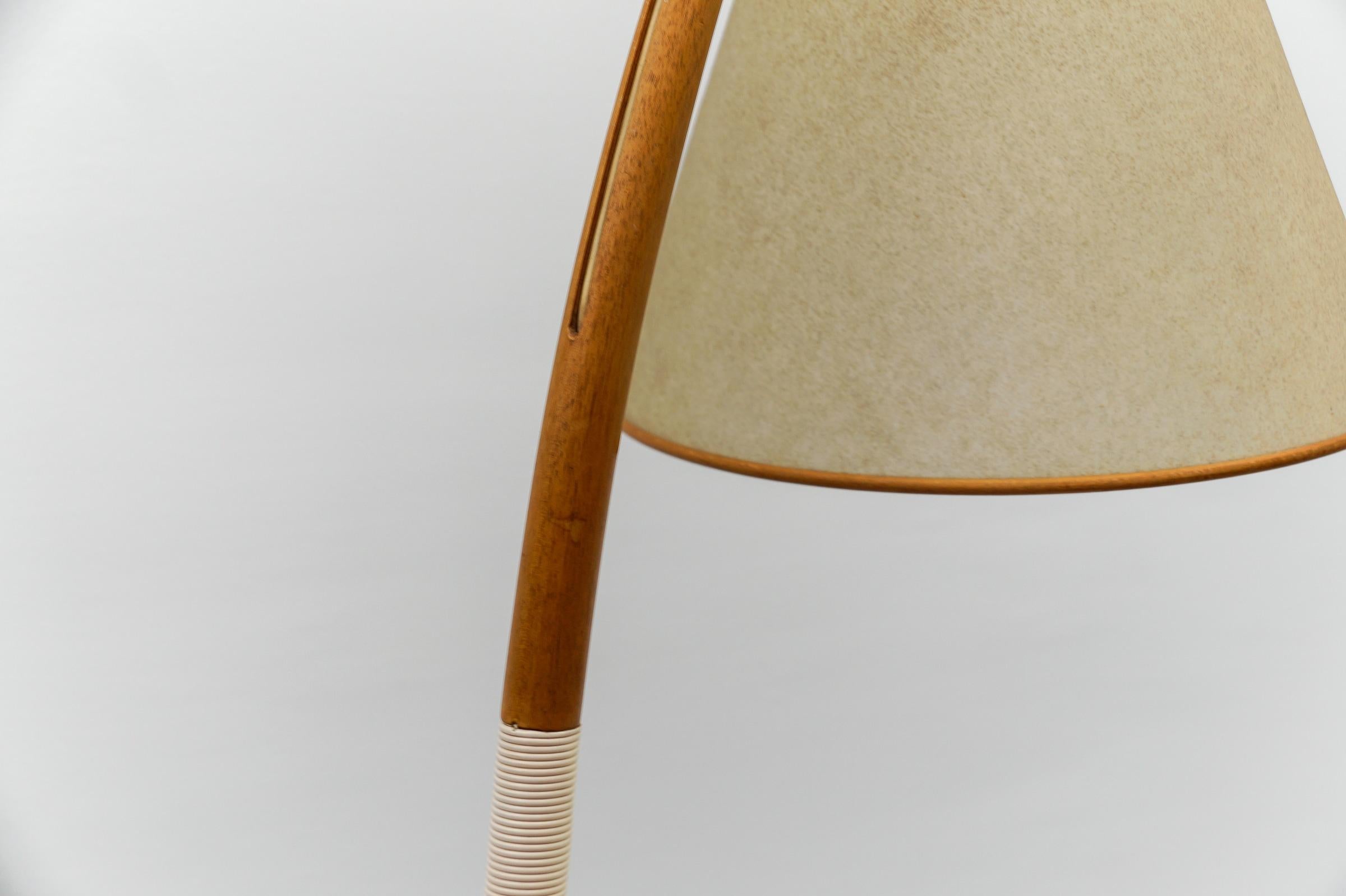 Mid-Century Modern scandinavian wooden arc floor lamp, 1950s For Sale 7