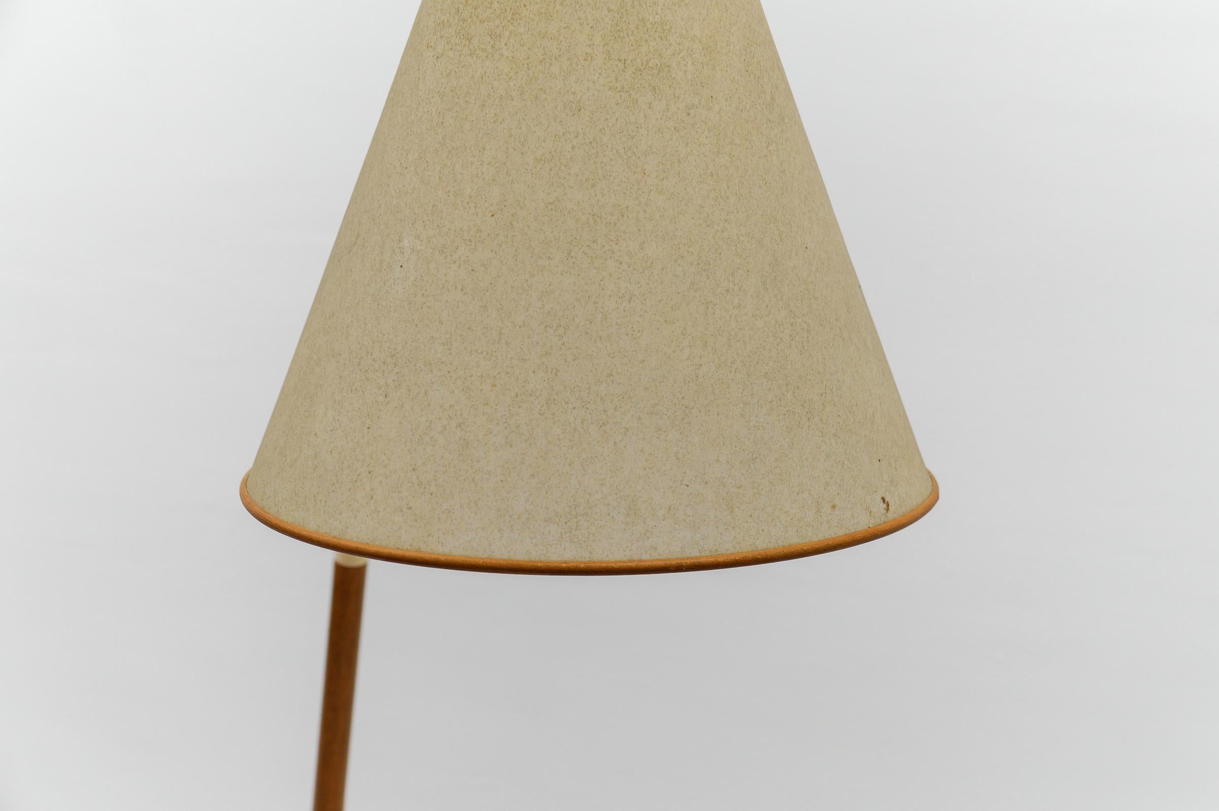 Mid-Century Modern scandinavian wooden arc floor lamp, 1950s For Sale 8