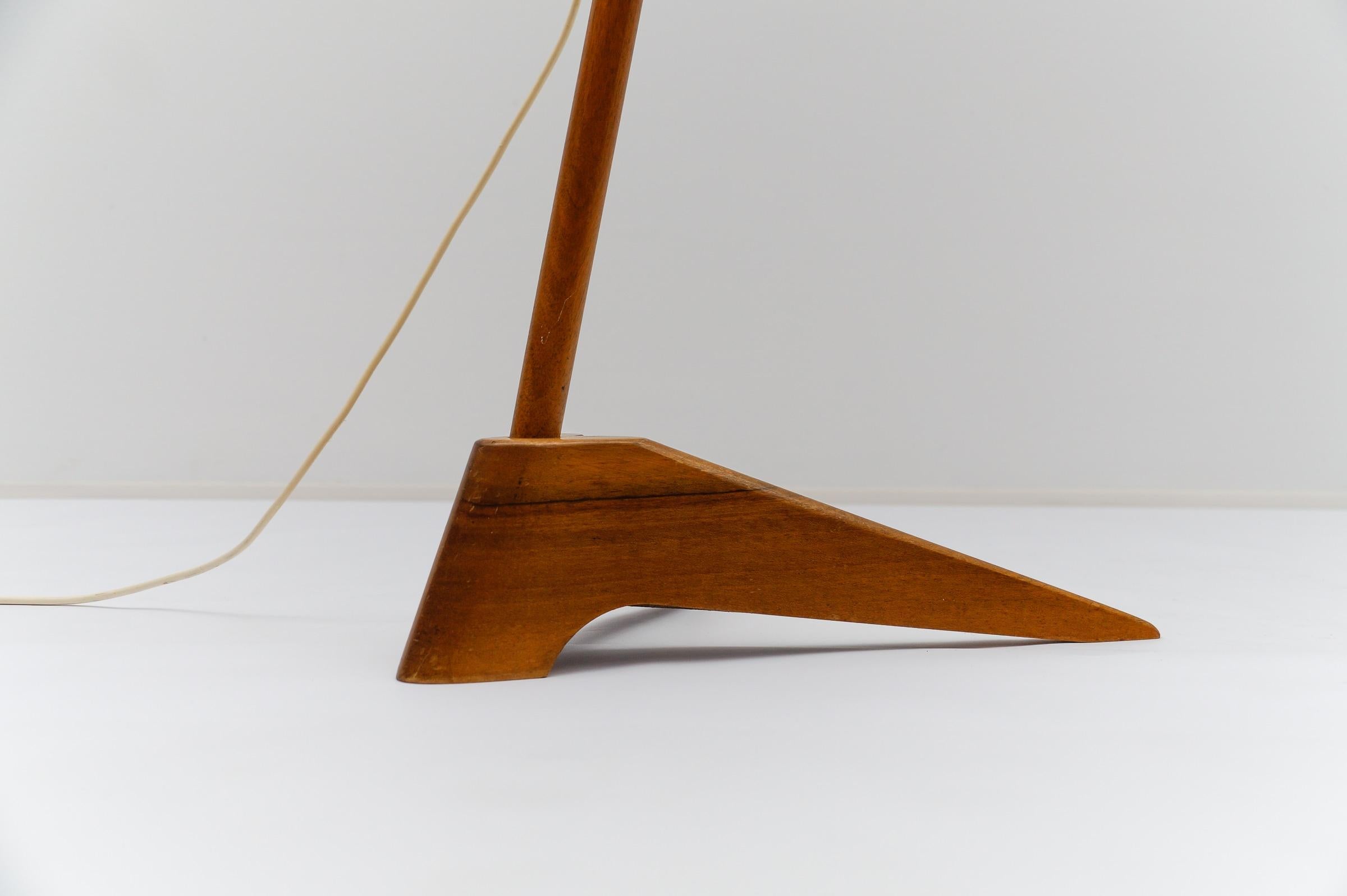 Mid-Century Modern scandinavian wooden arc floor lamp, 1950s For Sale 10