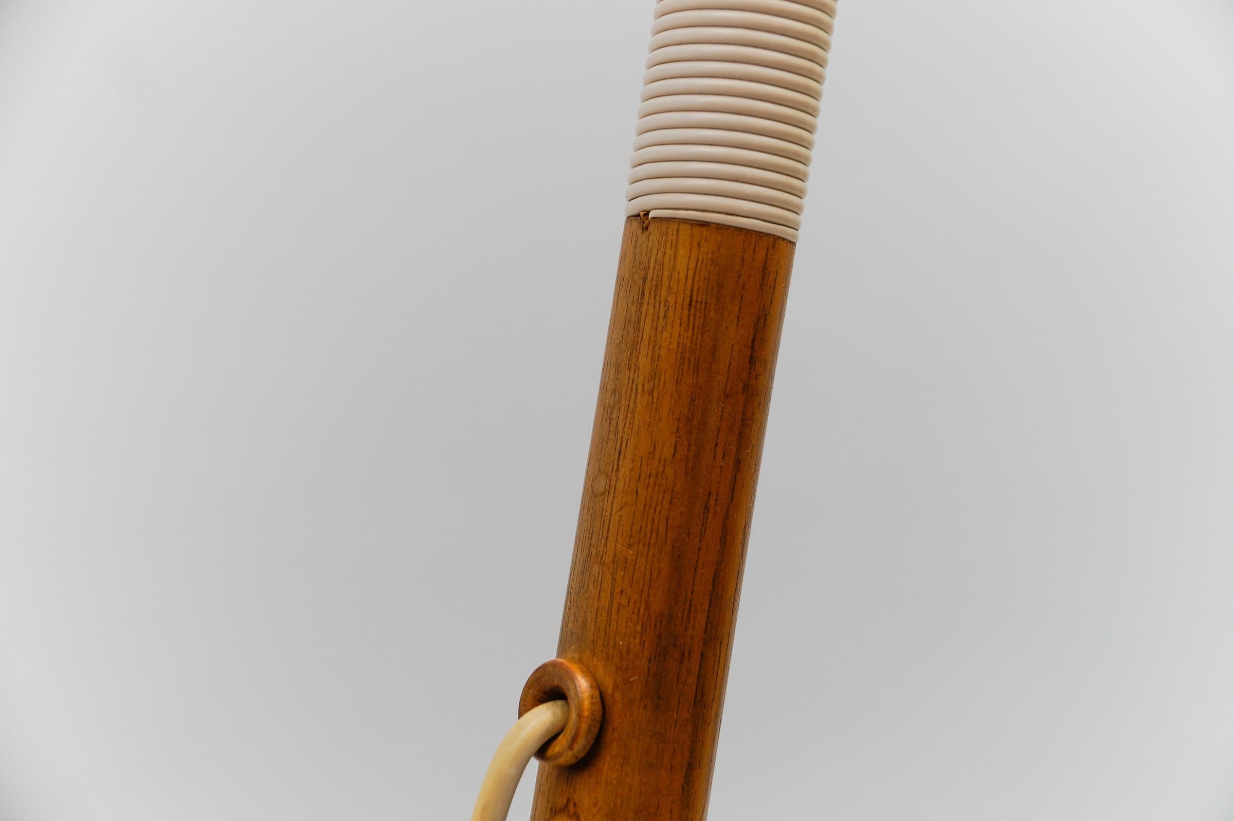 Mid-Century Modern scandinavian wooden arc floor lamp, 1950s For Sale 13