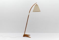 Mid-Century Modern scandinavian wooden arc floor lamp, 1950s