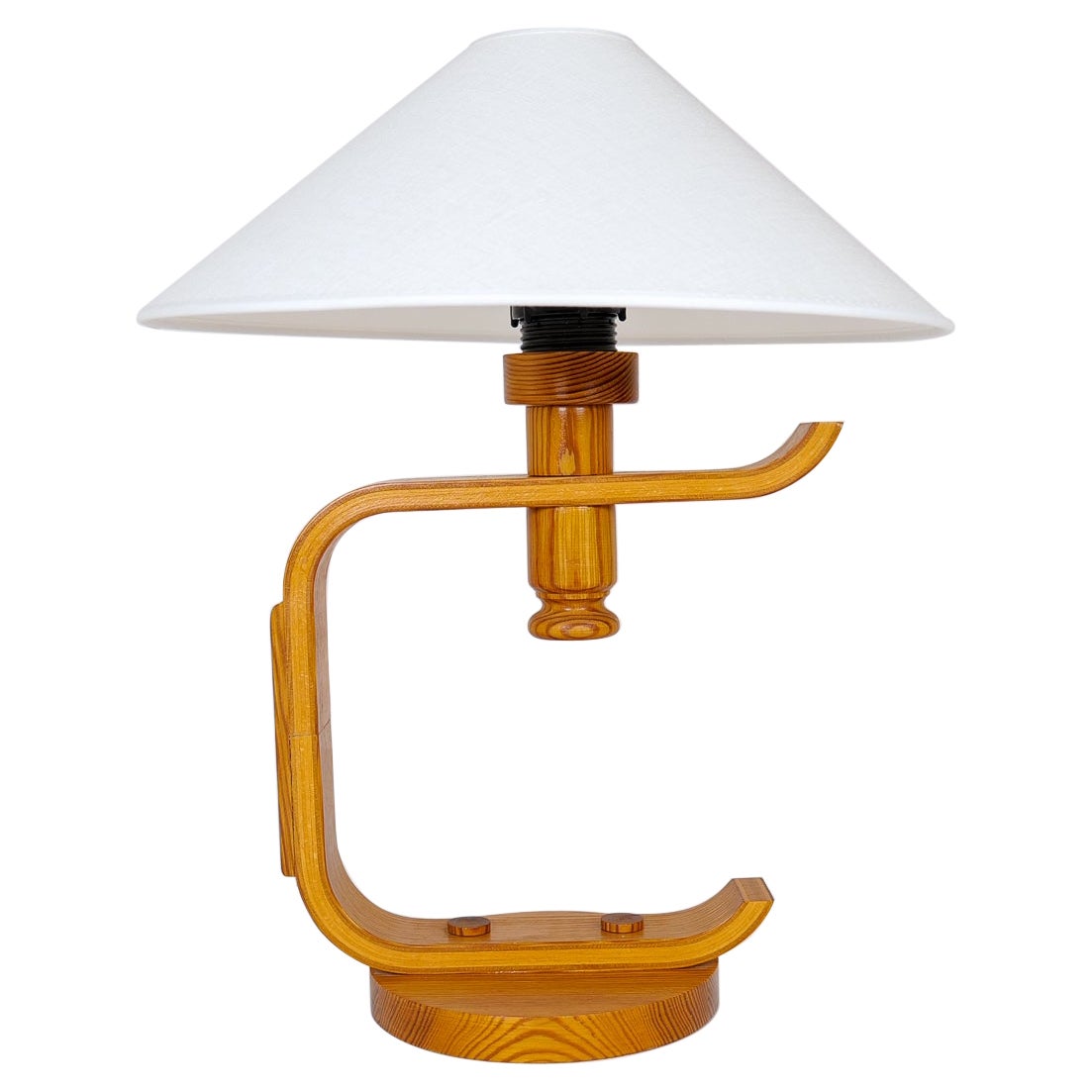 Mid-Century Modern Scandinavien Sculptural Table Lamp in Pine, 1970s