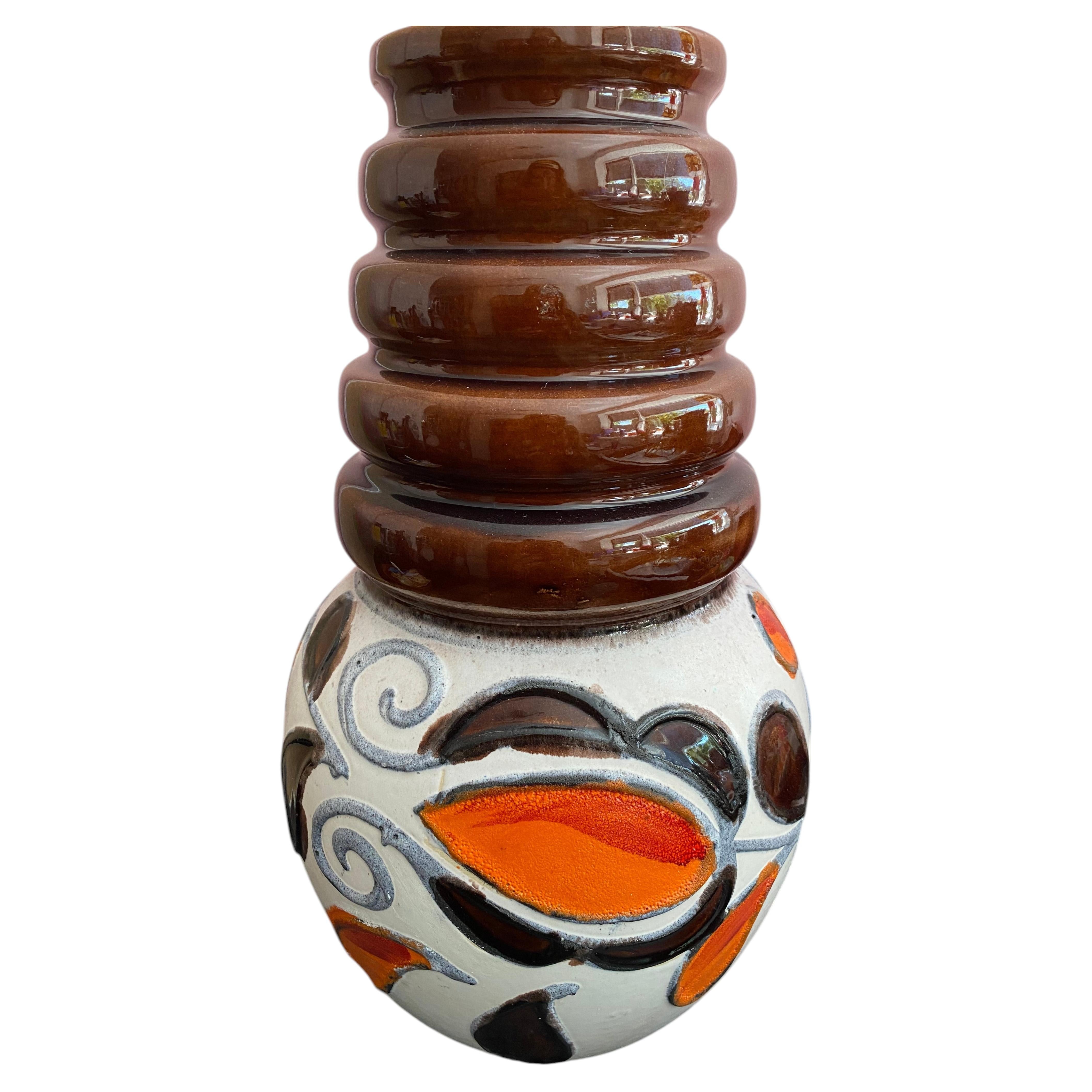 Vaso Scheurich di metà secolo, ceramica, Germania, anni '70, Fat Lava