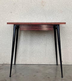 Mid Century Modern School Desk with drawer and Iron Legs, 8 pieces available