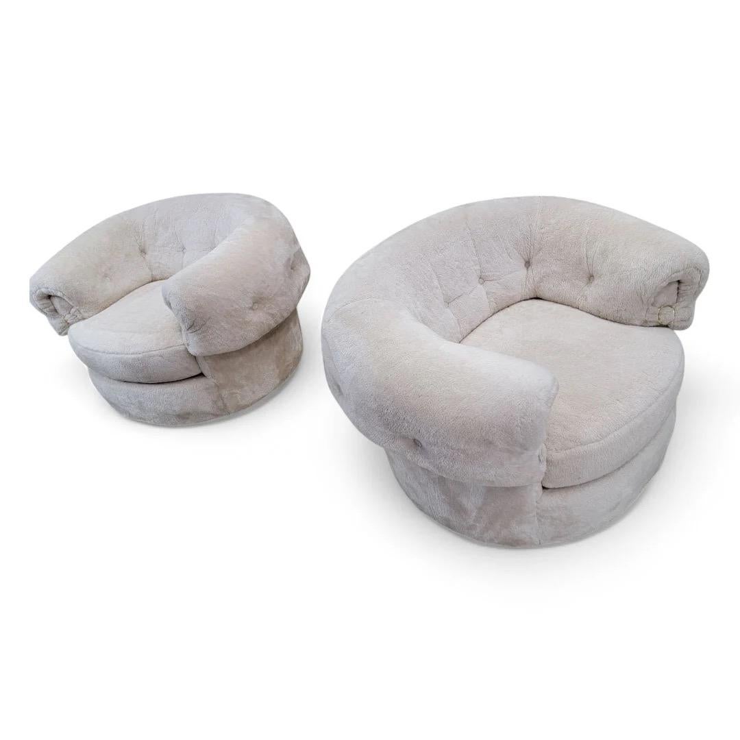 Postmoderne The Moderns Industry Canapé Teddy Bear crème et 2 chaises longues en vente