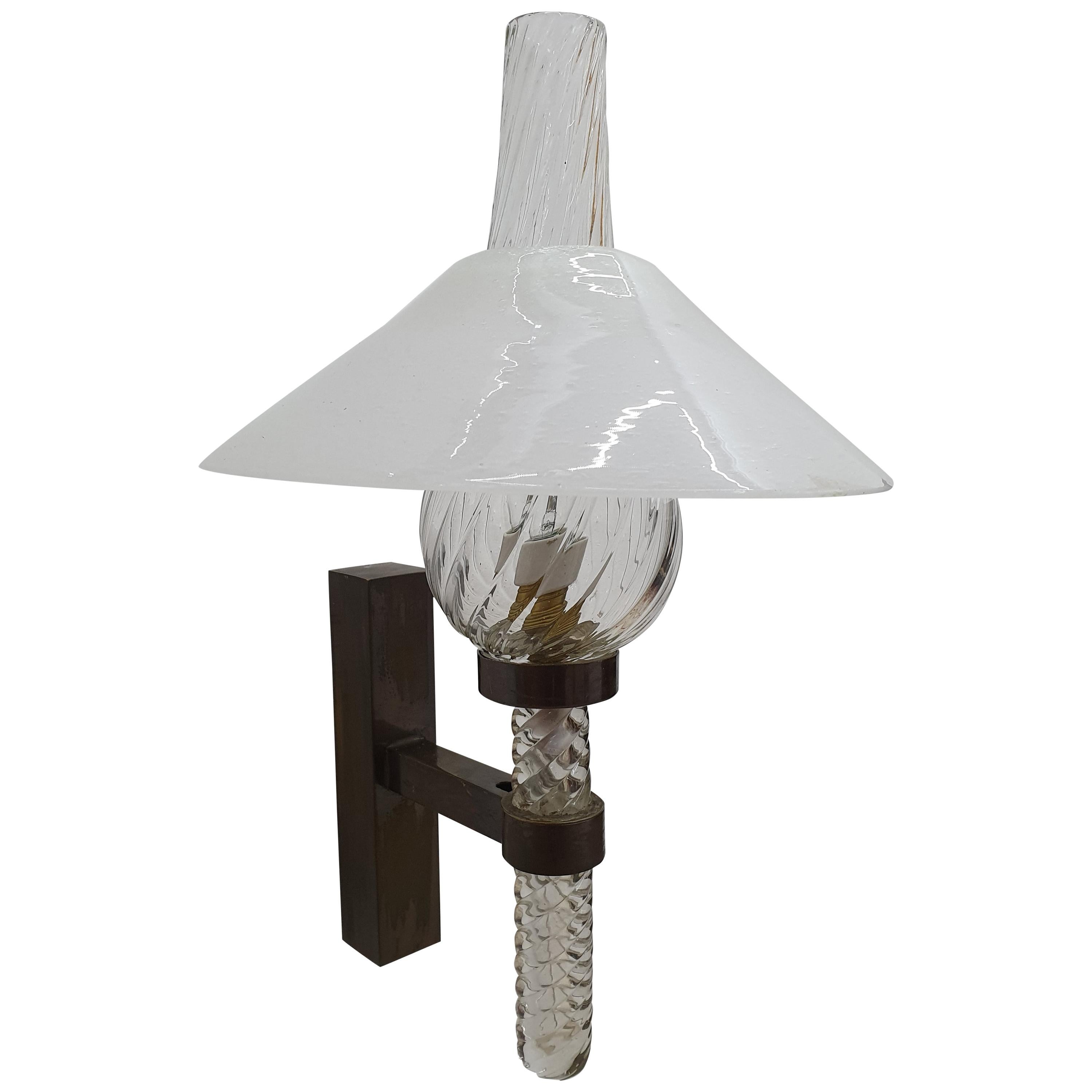 Mid-Century Modern Sconce designed by Barovier Toso, Italy, circa 1940