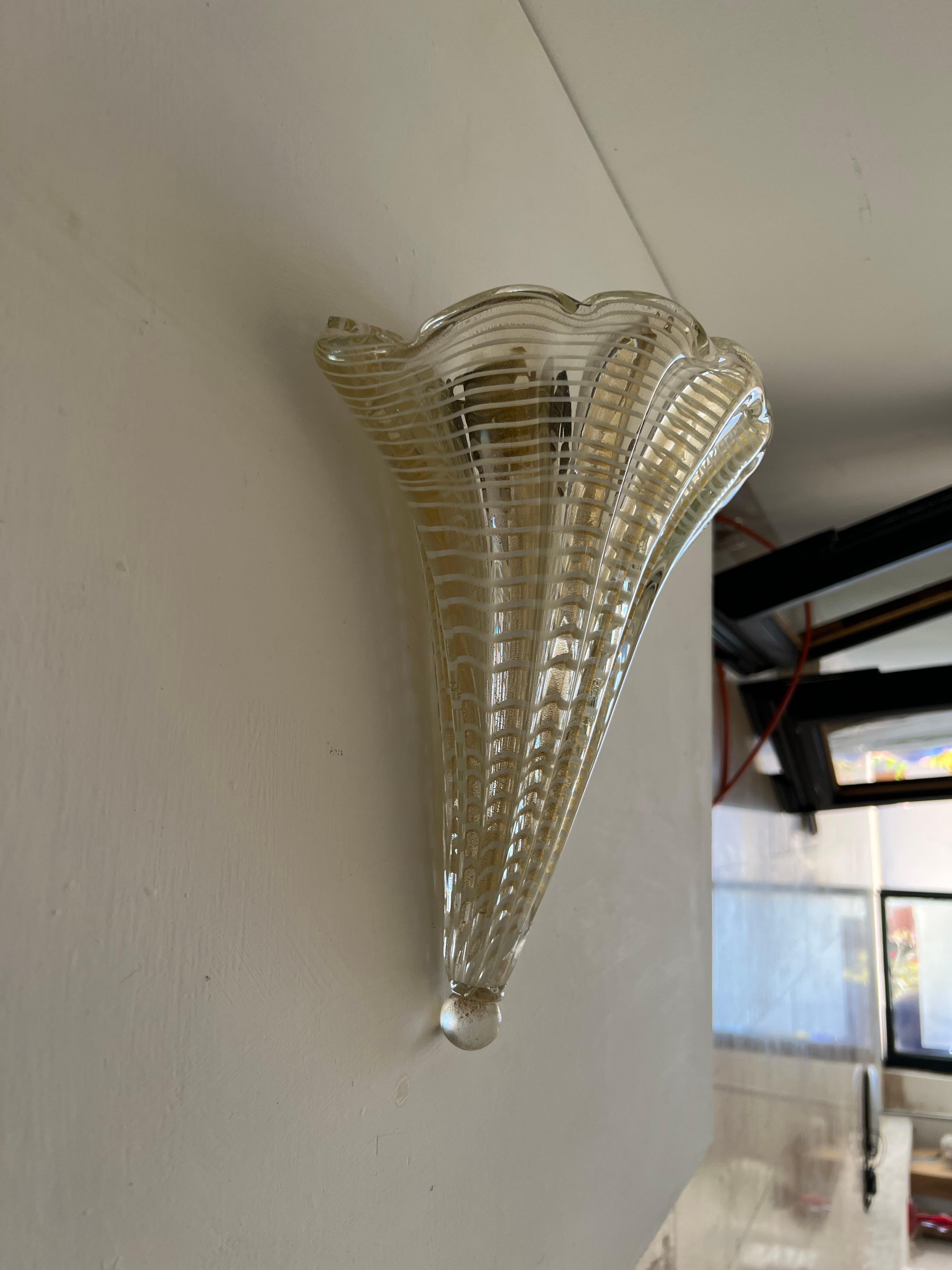 Mid-Century Modern Sconce Designed by Barovier Toso, Italy, circa 1960 For Sale 5