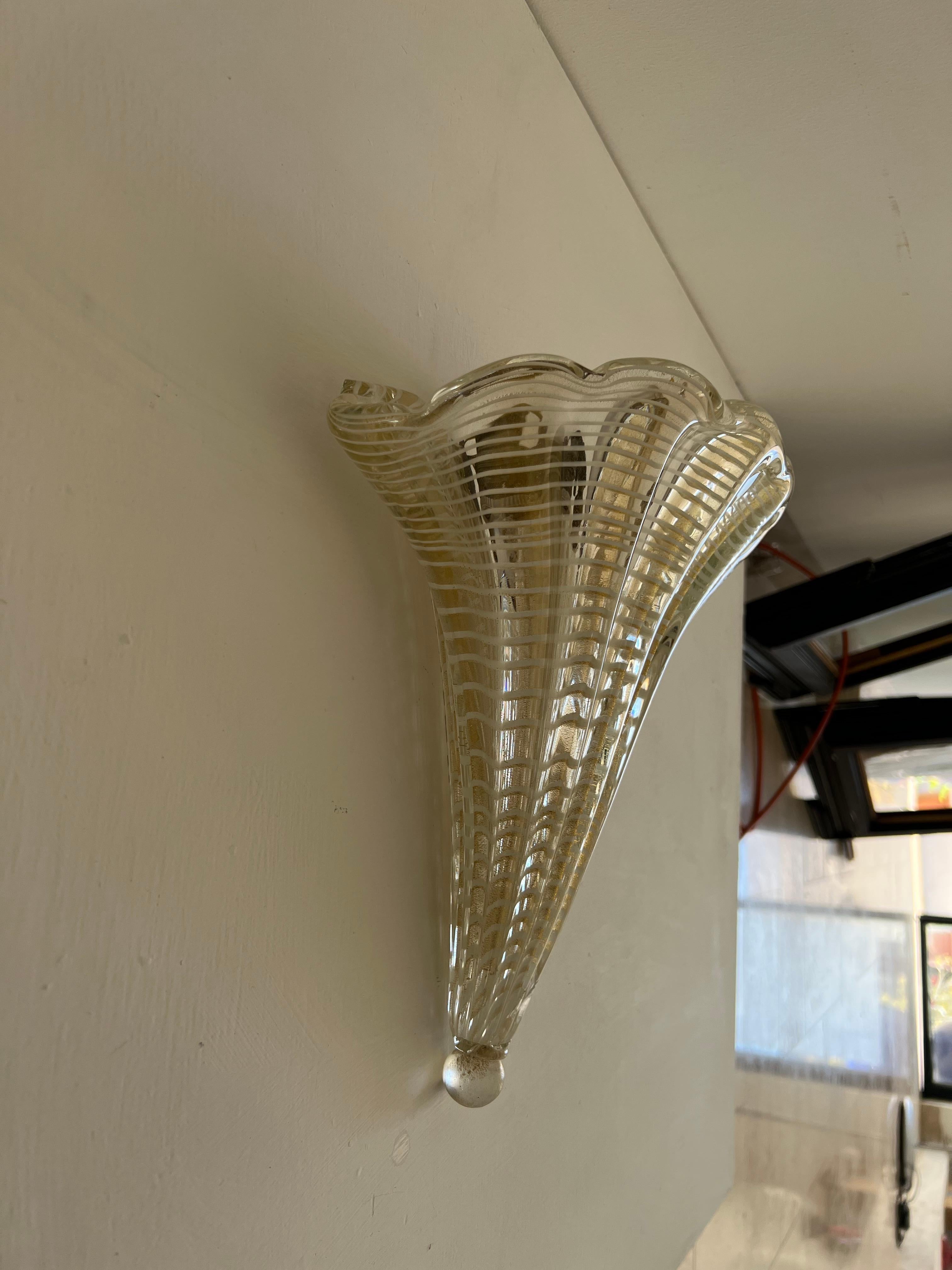 Mid-Century Modern Sconce Designed by Barovier Toso, Italy, circa 1960 For Sale 6