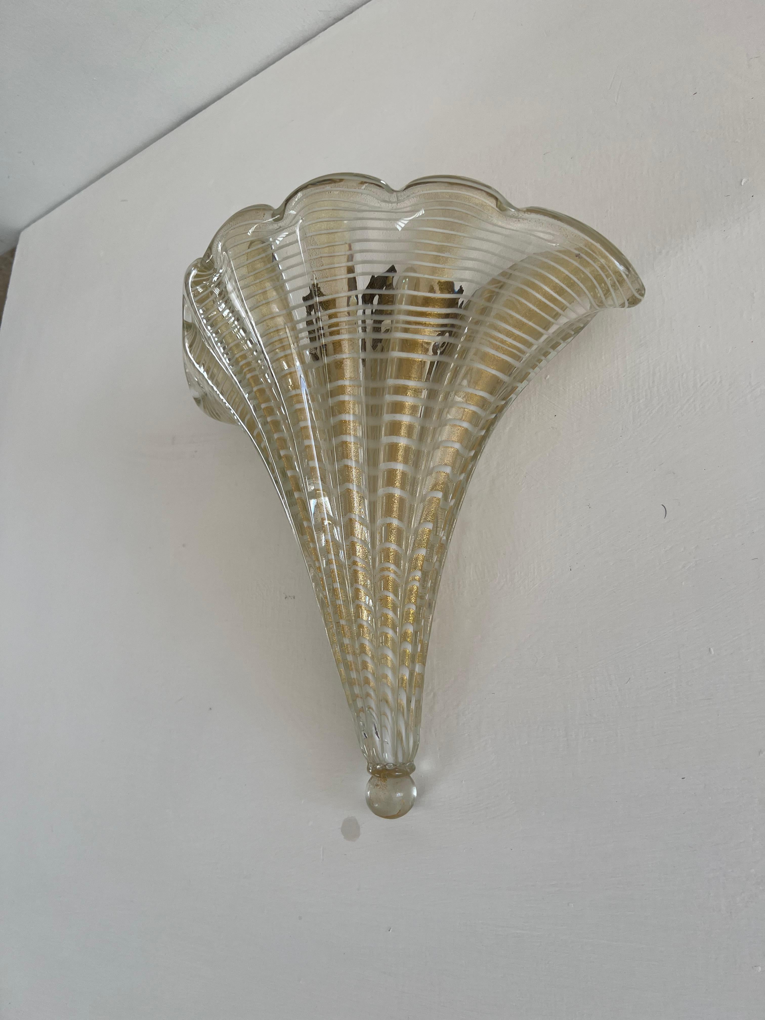 Mid-Century Modern Sconce Designed by Barovier Toso, Italy, circa 1960 For Sale 1