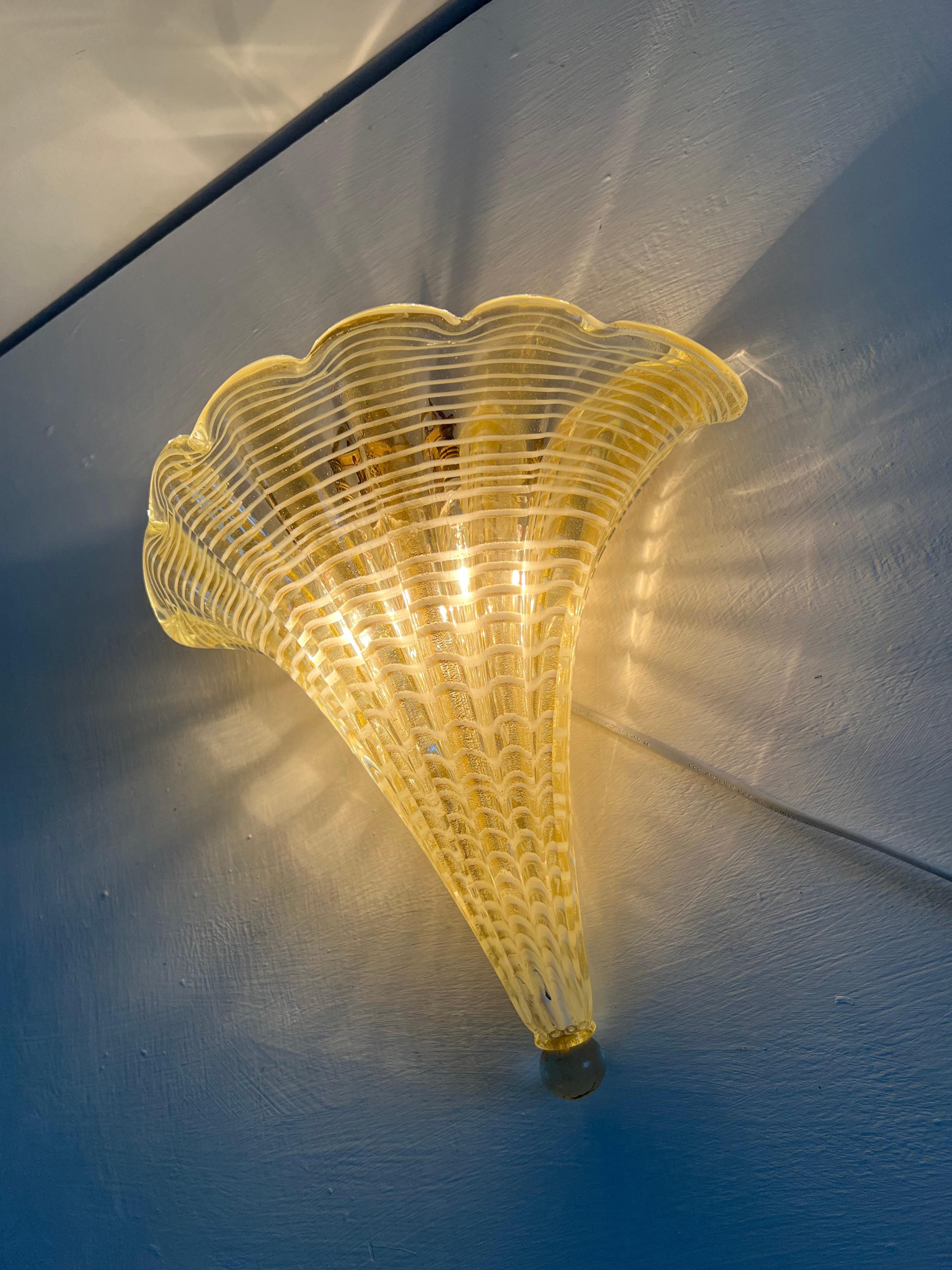 Mid-Century Modern Sconce Designed by Barovier Toso, Italy, circa 1960 For Sale 2