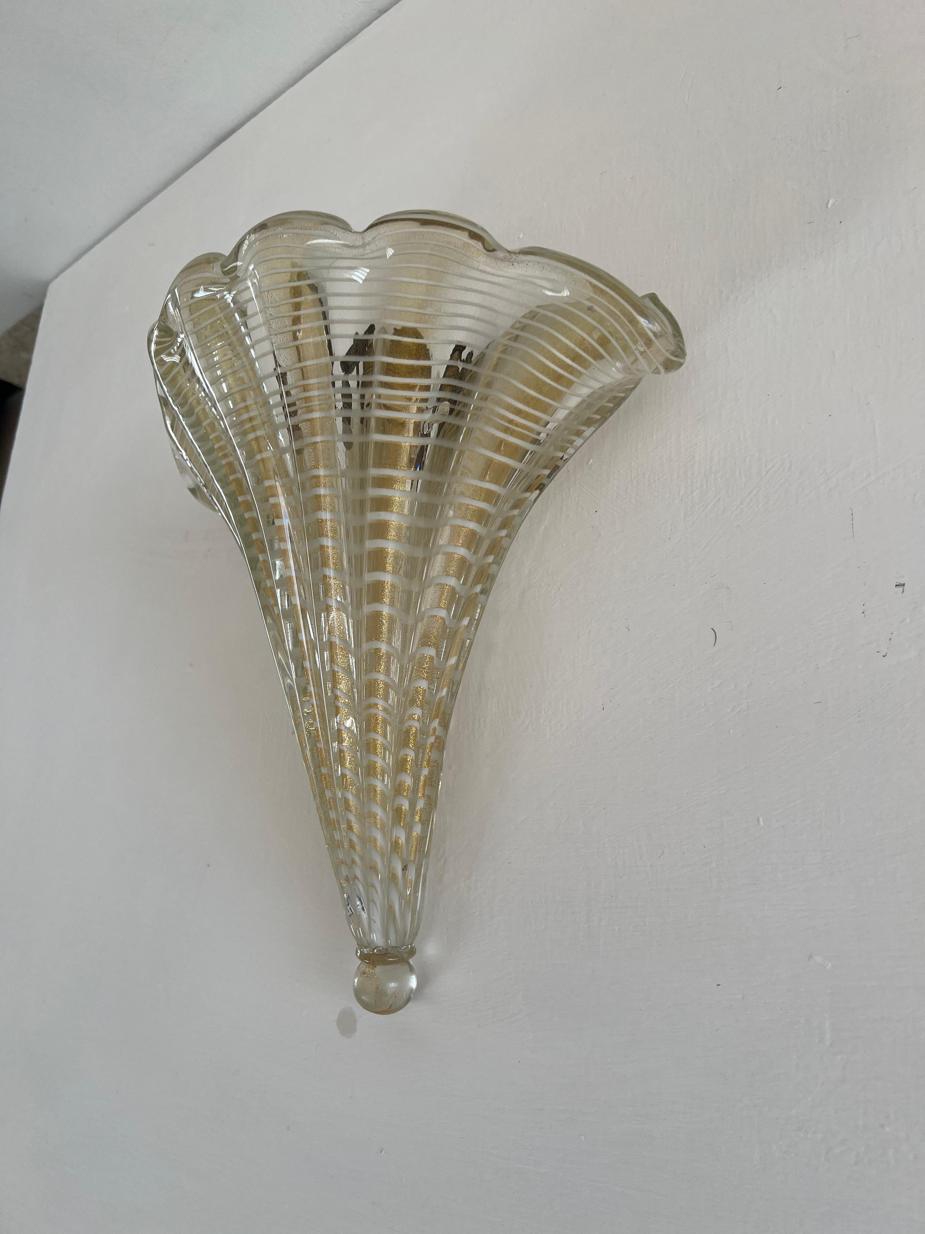 Mid-Century Modern Sconce Designed by Barovier Toso, Italy, circa 1960 For Sale 3