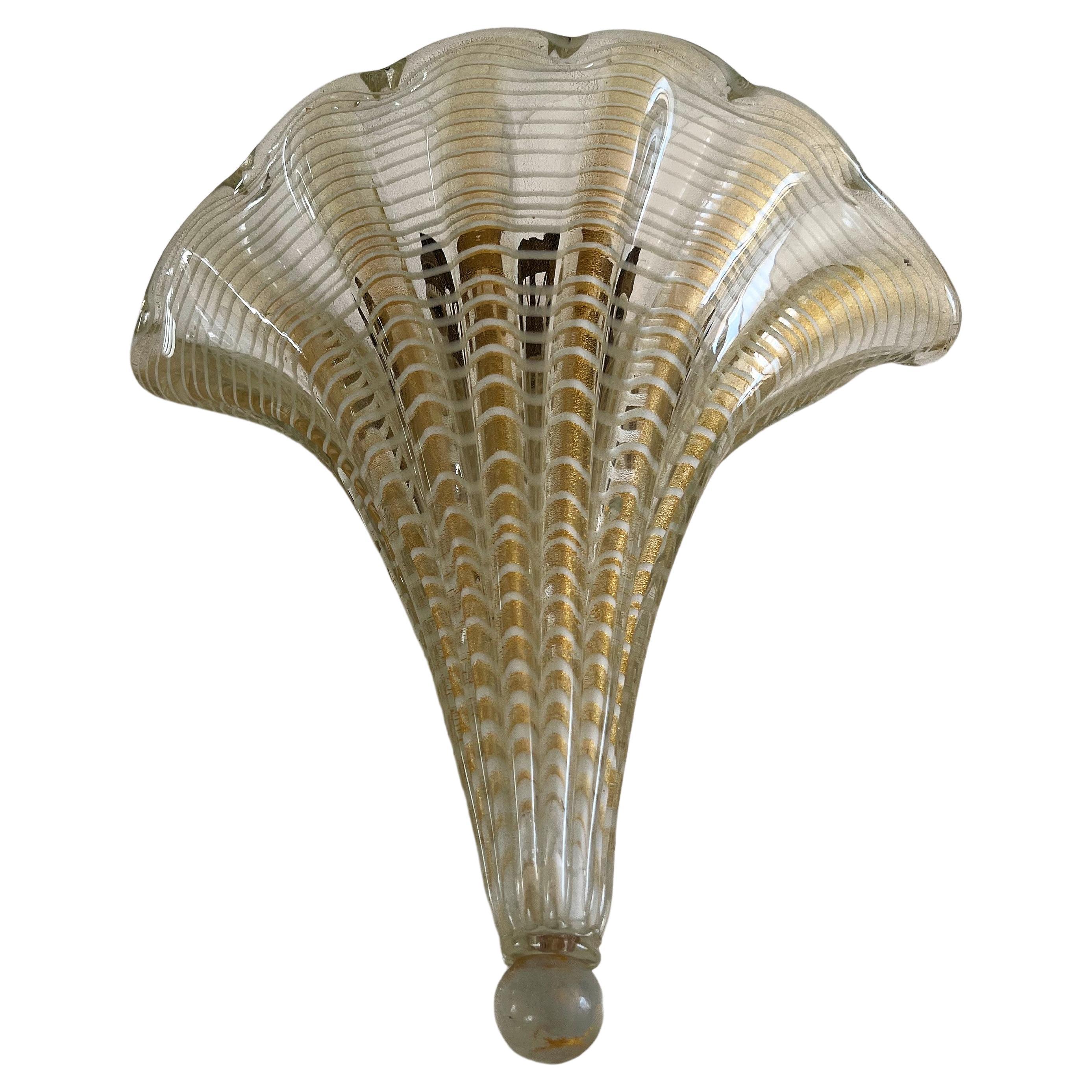 Mid-Century Modern Sconce Designed by Barovier Toso, Italy, circa 1960 For Sale