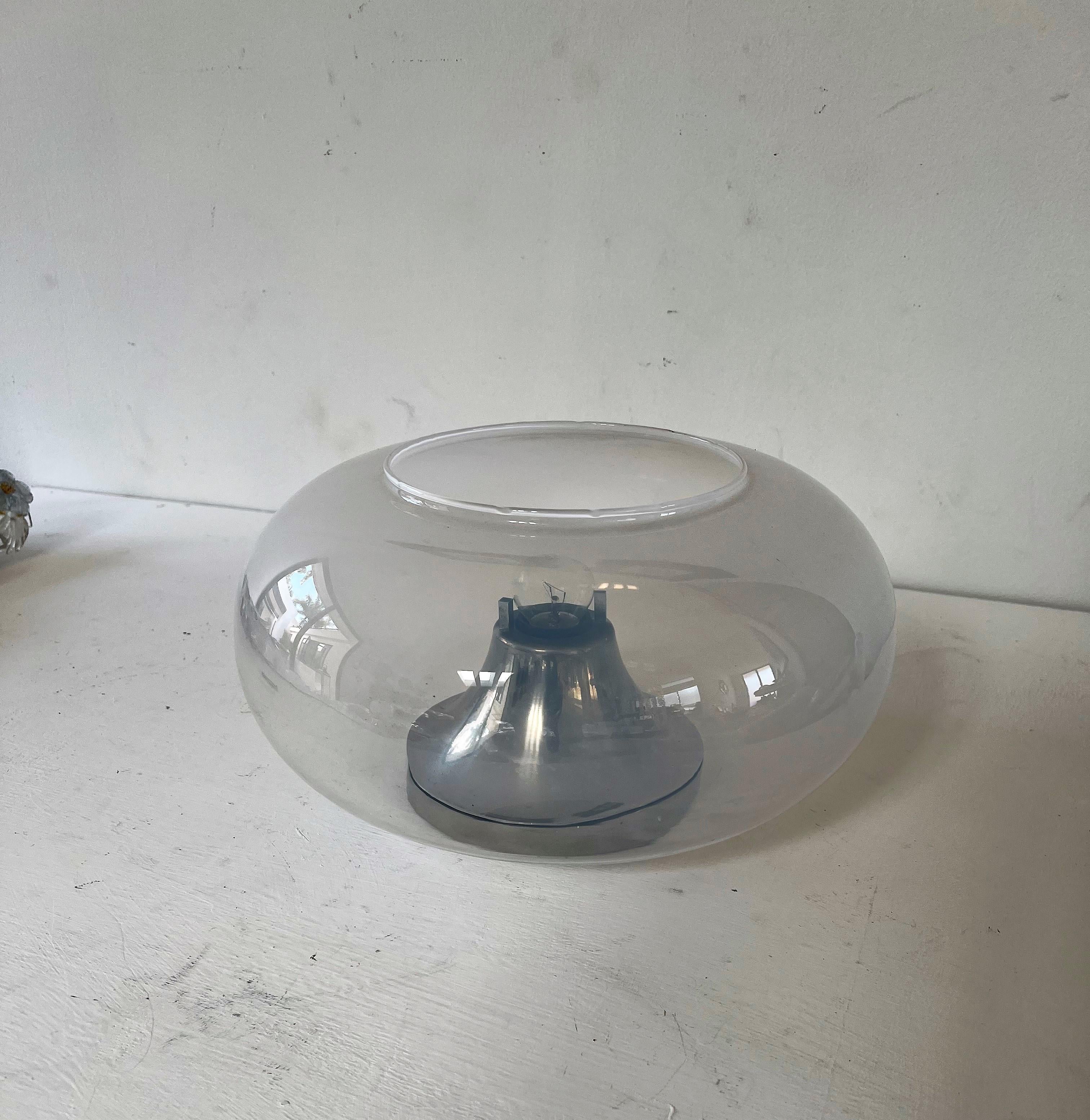 Mid-Century Modern Sconce or Flush Mount in Opalescent Murano Glass by Leucos In Good Condition For Sale In Merida, Yucatan