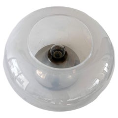 Mid-Century Modern Sconce or Flush Mount in Opalescent Murano Glass by Leucos