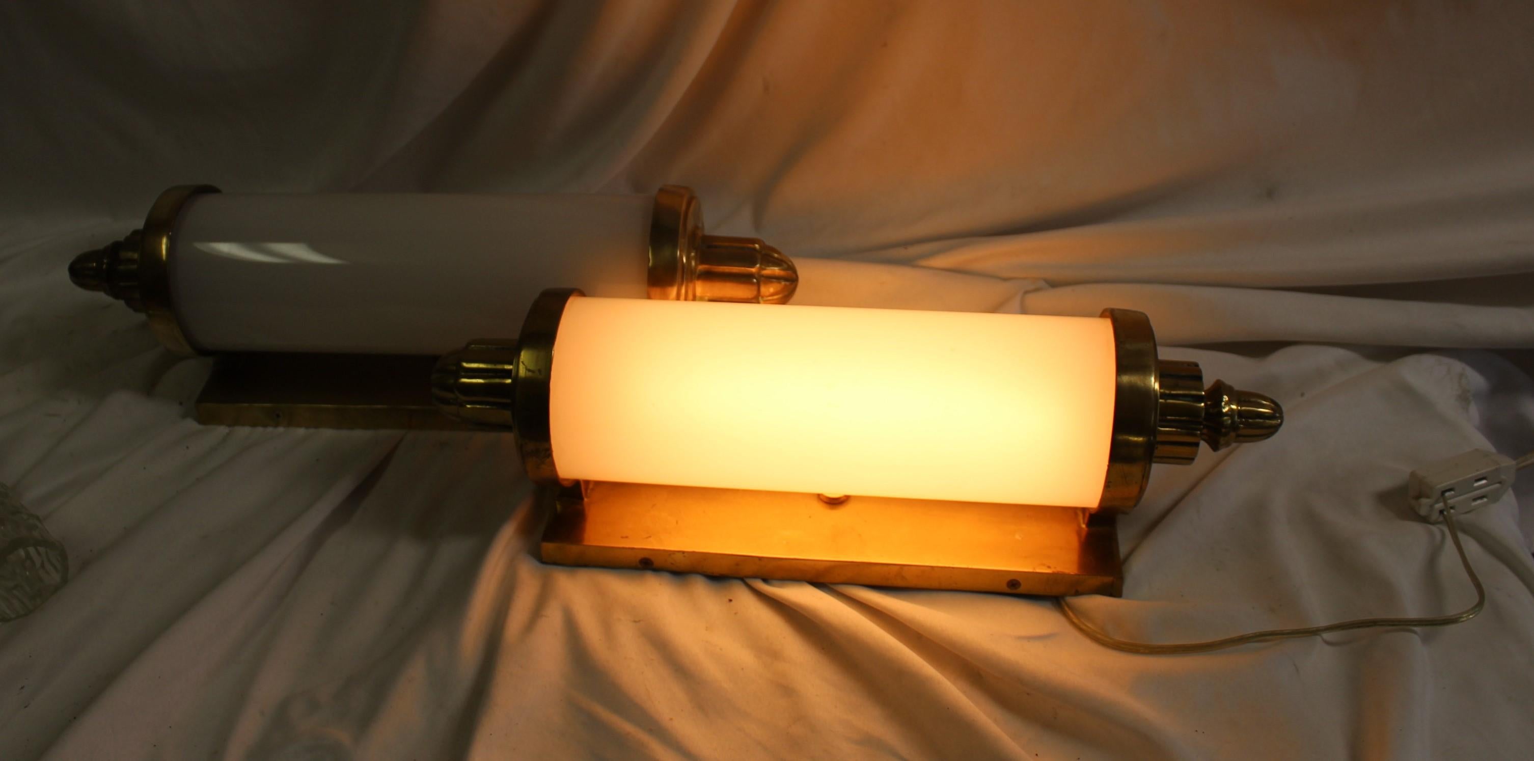 Contemporary Mid Century Modern Sconces  , Brass  ,   pair For Sale