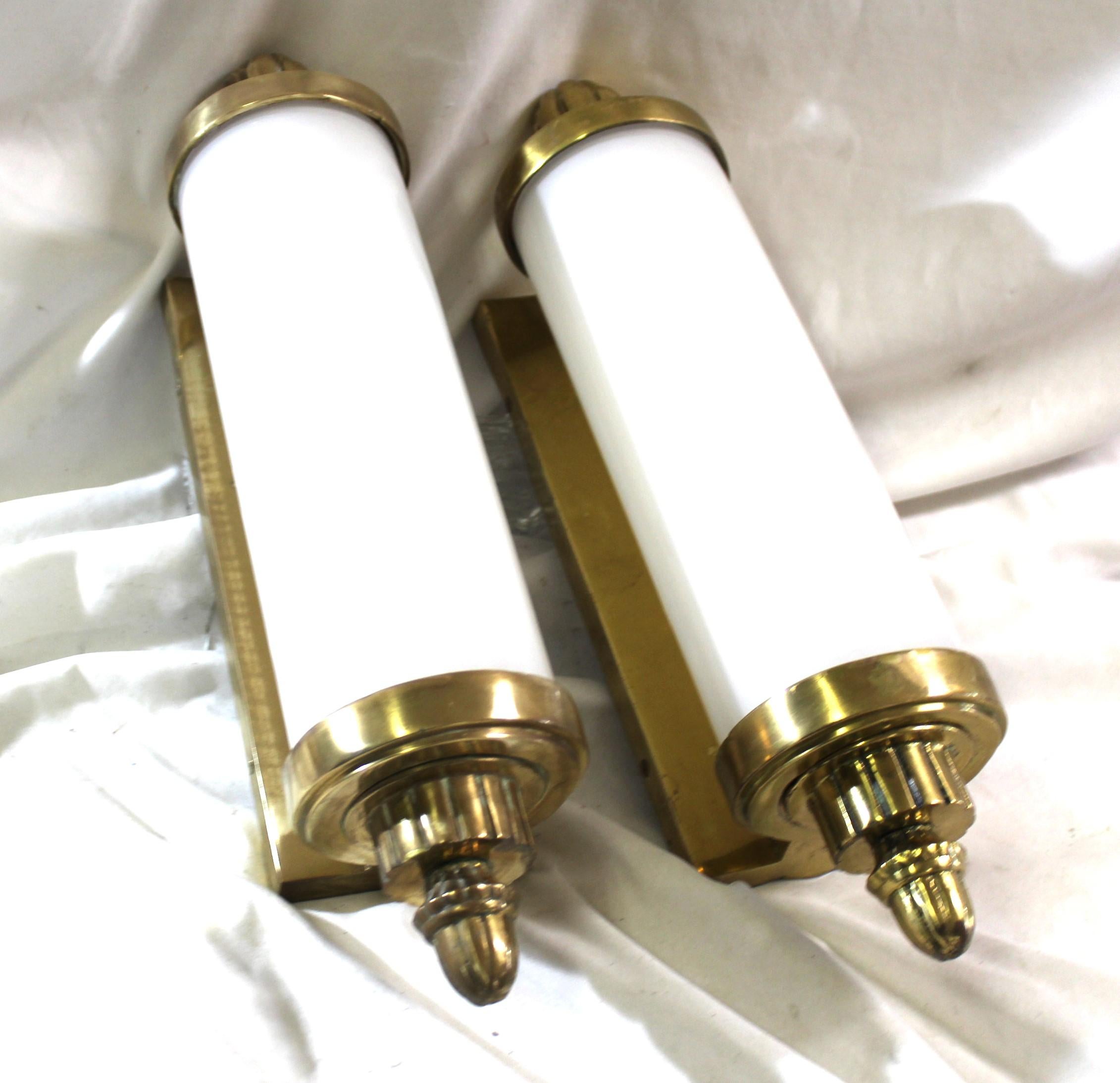 Mid Century Modern Sconces  , Brass  ,   pair For Sale 1