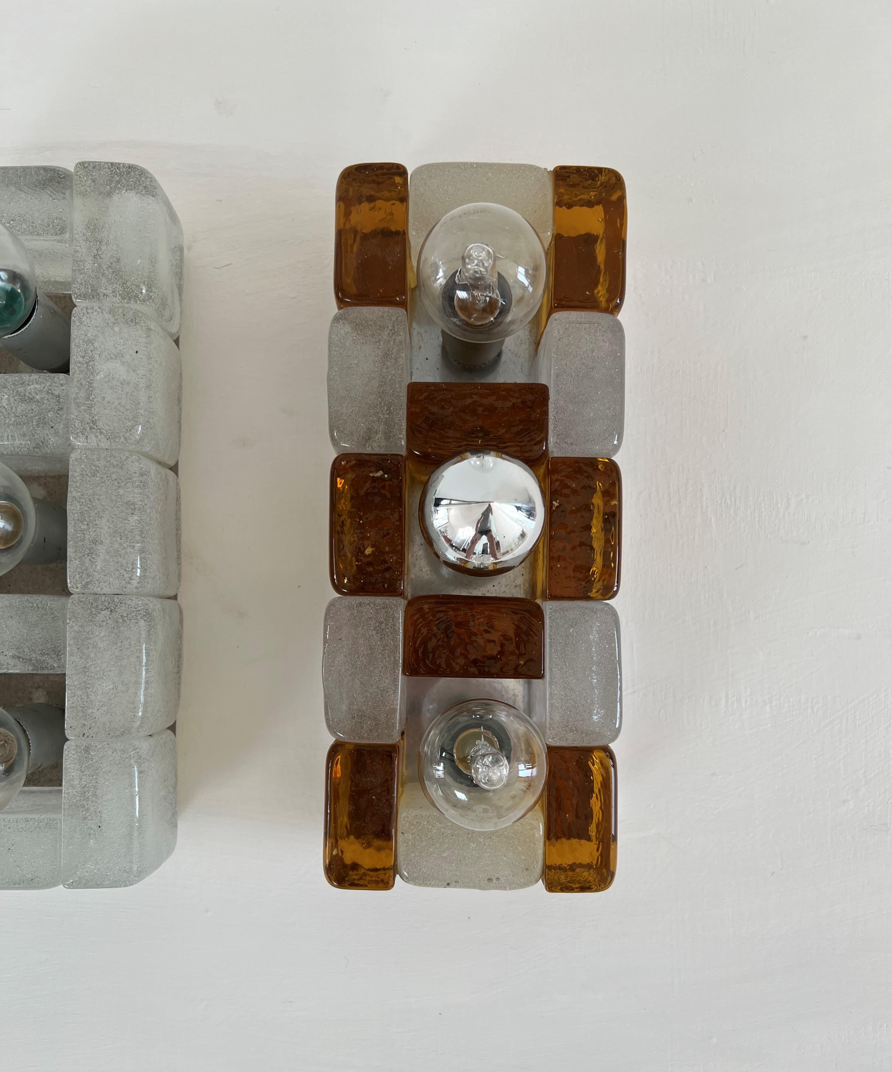 Murano Glass Mid-Century Modern Sconces by Poliarte, Italy, circa 1960 For Sale