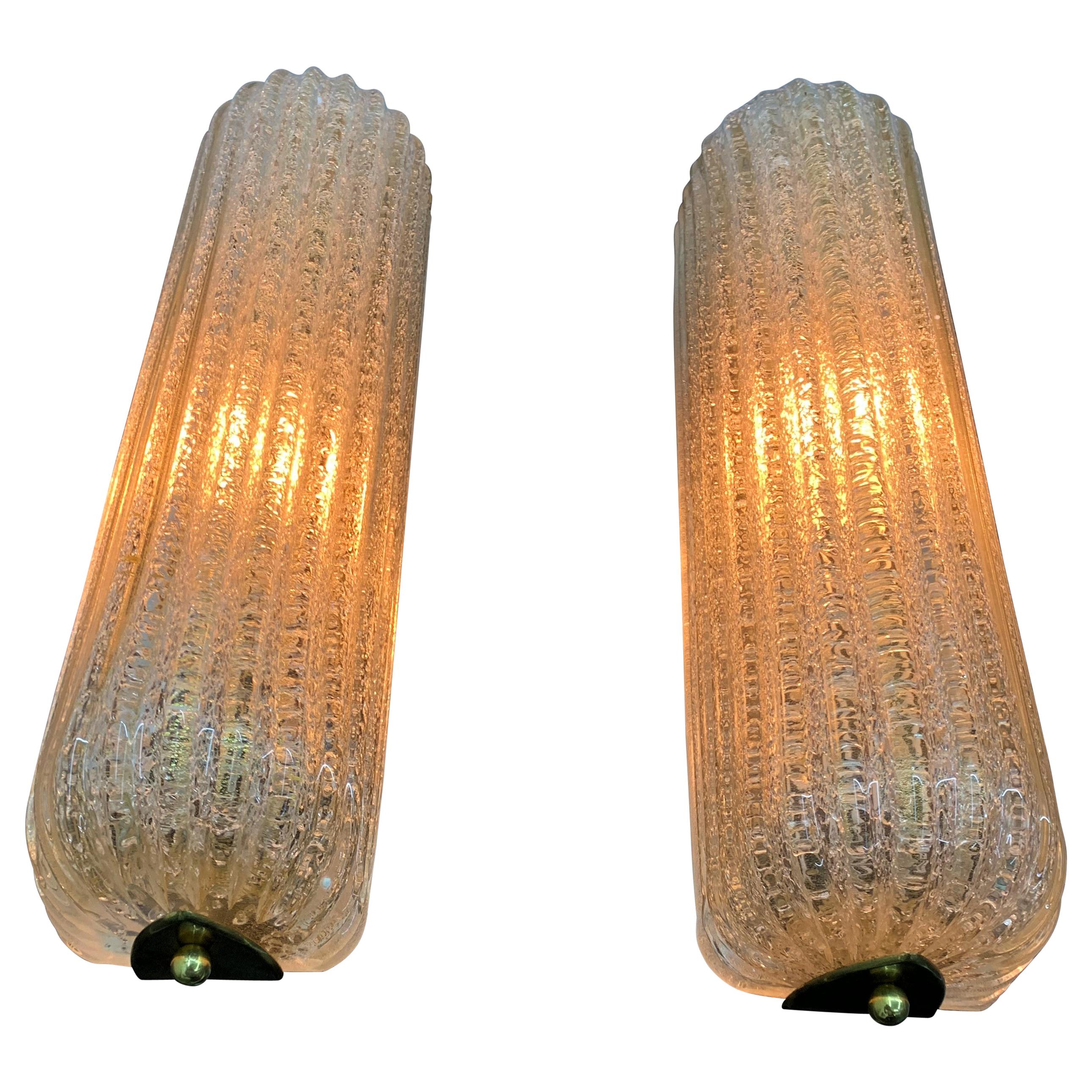 Mid-Century Modern Sconces Designed by Barovier Toso, Italy, circa 1960