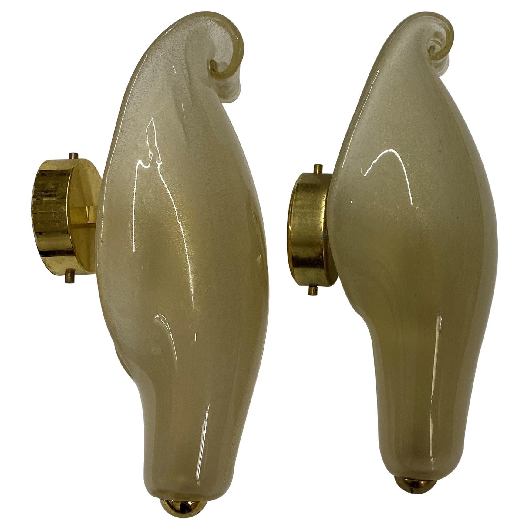 Mid-Century Modern Sconces Designed by Barovier Toso, Italy, circa 1960 For Sale