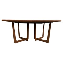 Mid-Century Modern Sculpted Base Walnut Dining Table Style of Adrian Pearsall 