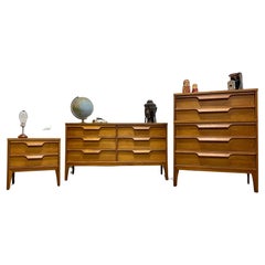 Vintage Mid Century MODERN SCULPTED BEDROOM Set by Johnson Carper, c. 1960's