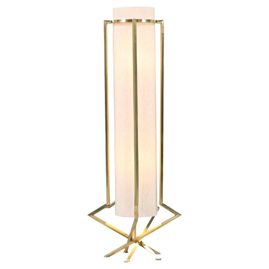 Expertly Restored - Mid-Century Modern Sculpted Brass Floor Lamp 