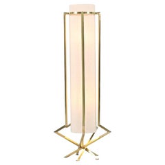 Vintage Expertly Restored - Mid-Century Modern Sculpted Brass Floor Lamp 