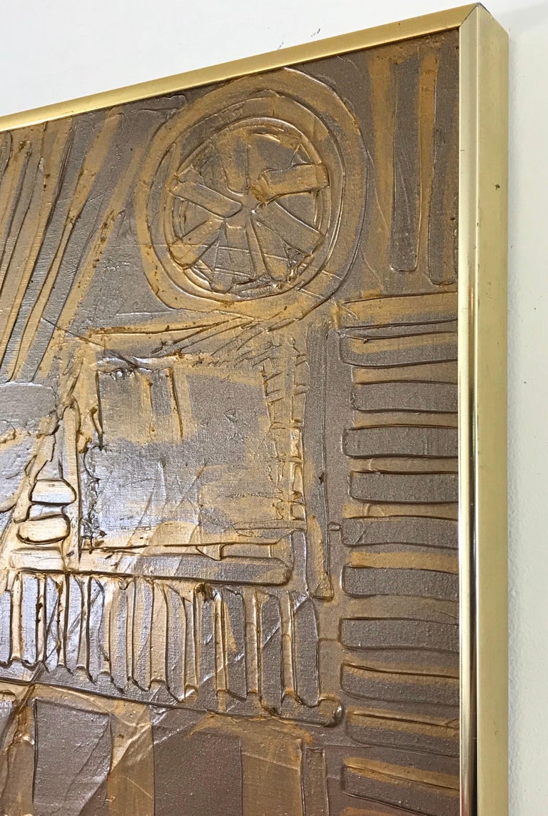 MidCentury Modern Sculpted Brutalist Wall Art in the Style of Adrian