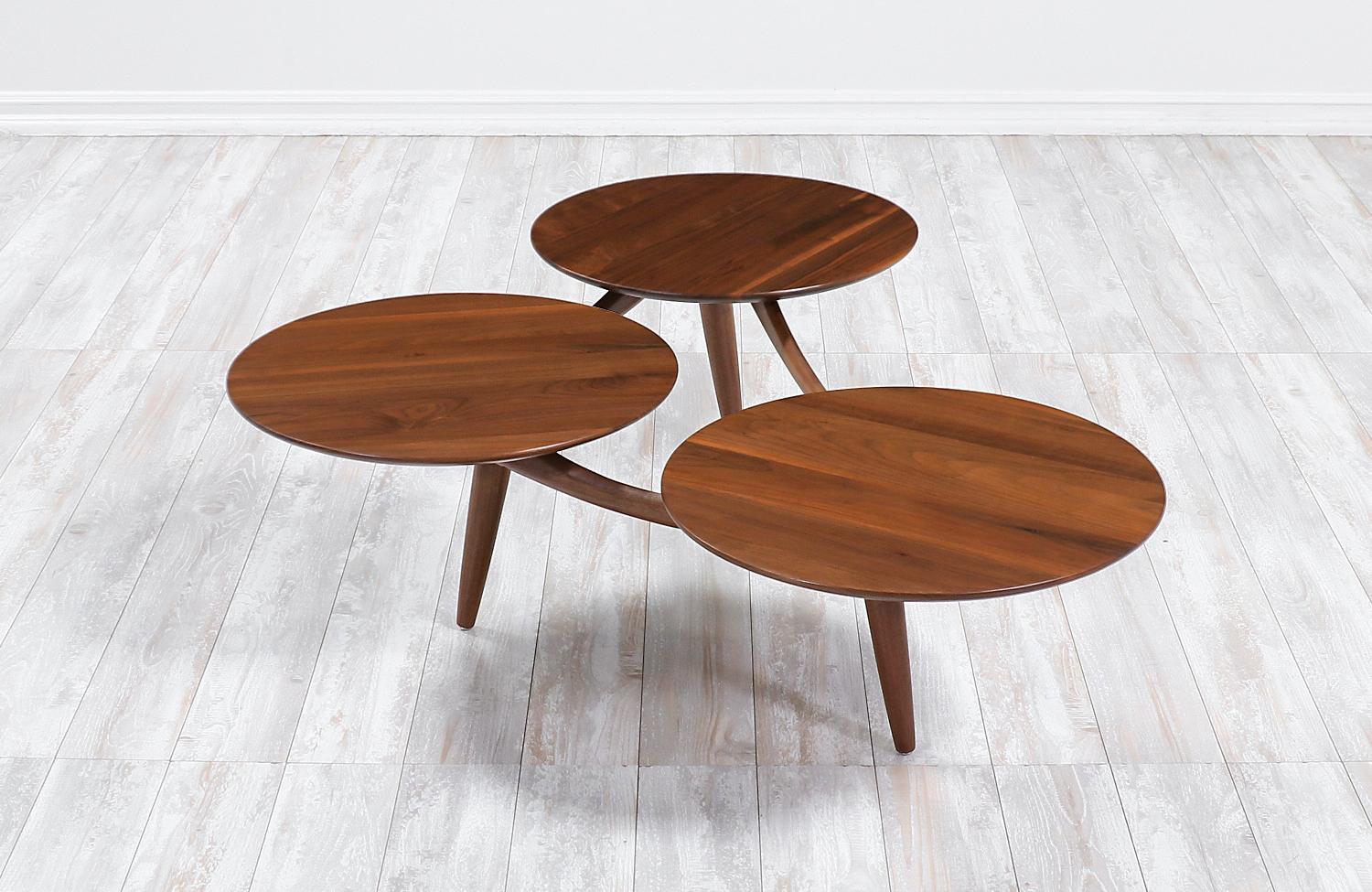 Mid-Century Modern sculpted floating-top coffee table by ACE-HI.