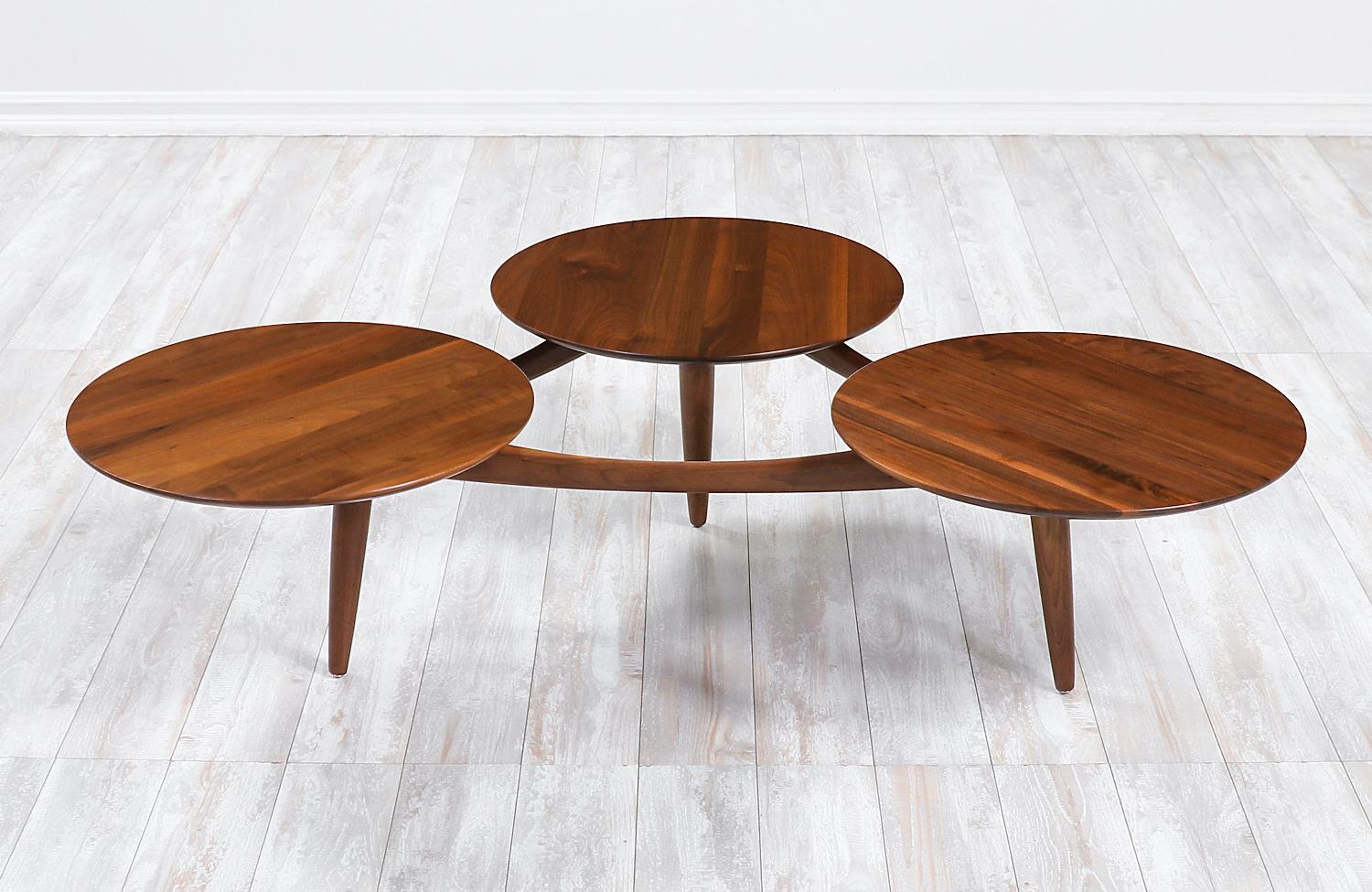 American Mid-Century Modern Sculpted Floating-Top Coffee Table by ACE-HI