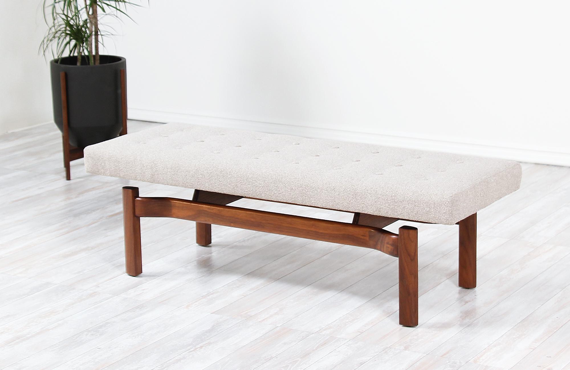 Mid-20th Century Mid-Century Modern Sculpted Floating Tufted Bench