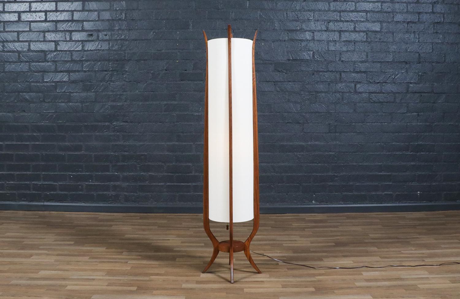 American Mid-Century Modern Sculpted Floor Lamp by Roller Lamp Co. For Sale