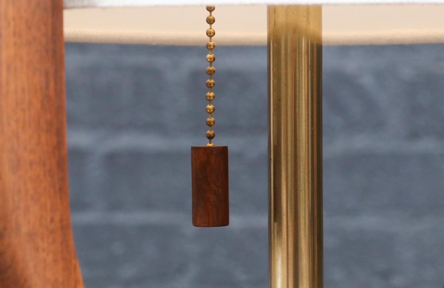 Brass Mid-Century Modern Sculpted Floor Lamp by Roller Lamp Co. For Sale