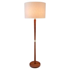 Mid-Century Modern Sculpted Floor Lamp with Brass Accent
