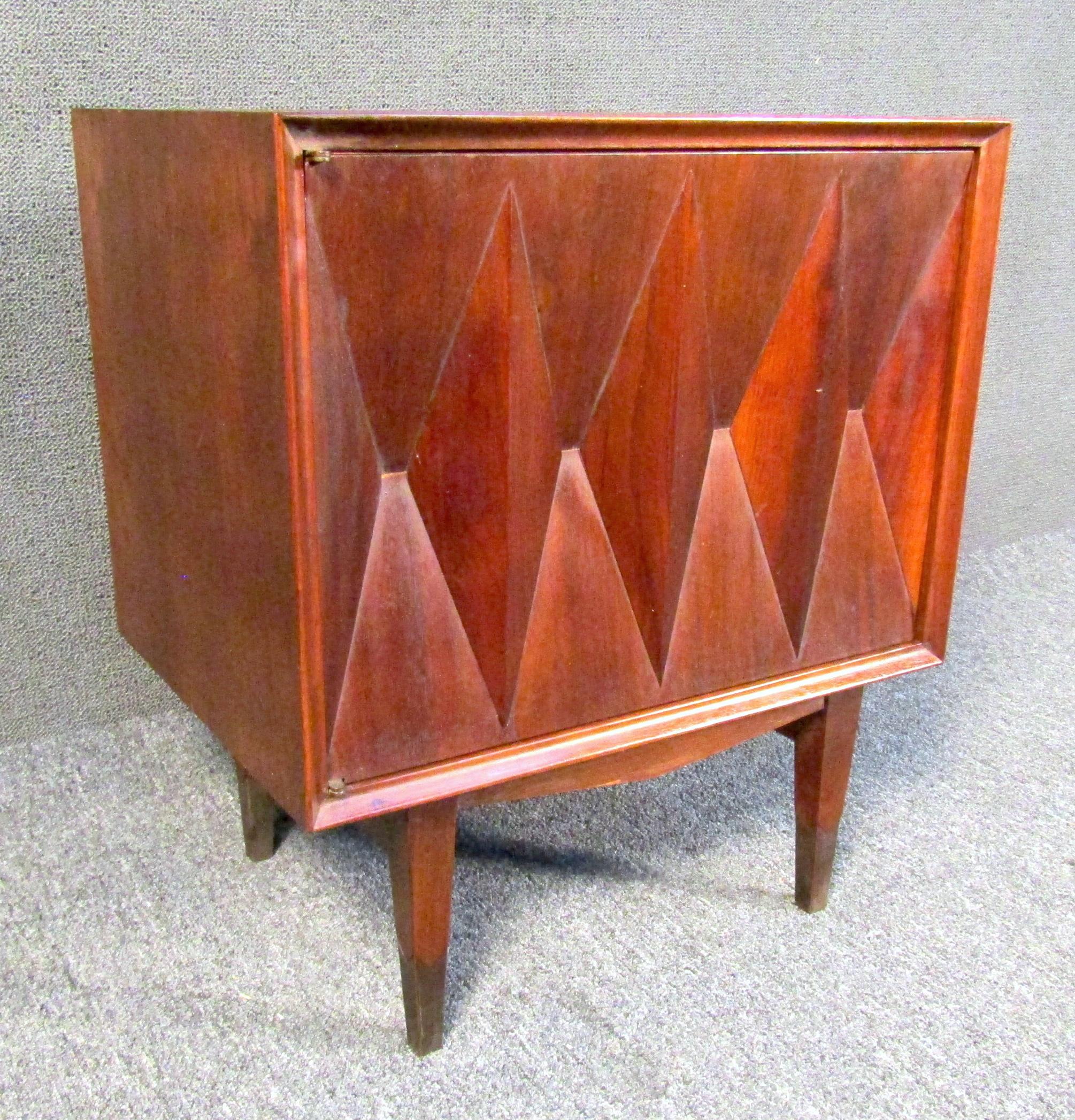 Mid-20th Century Mid-Century Modern Sculpted Front Nightstand Attributed to Albert Parvin