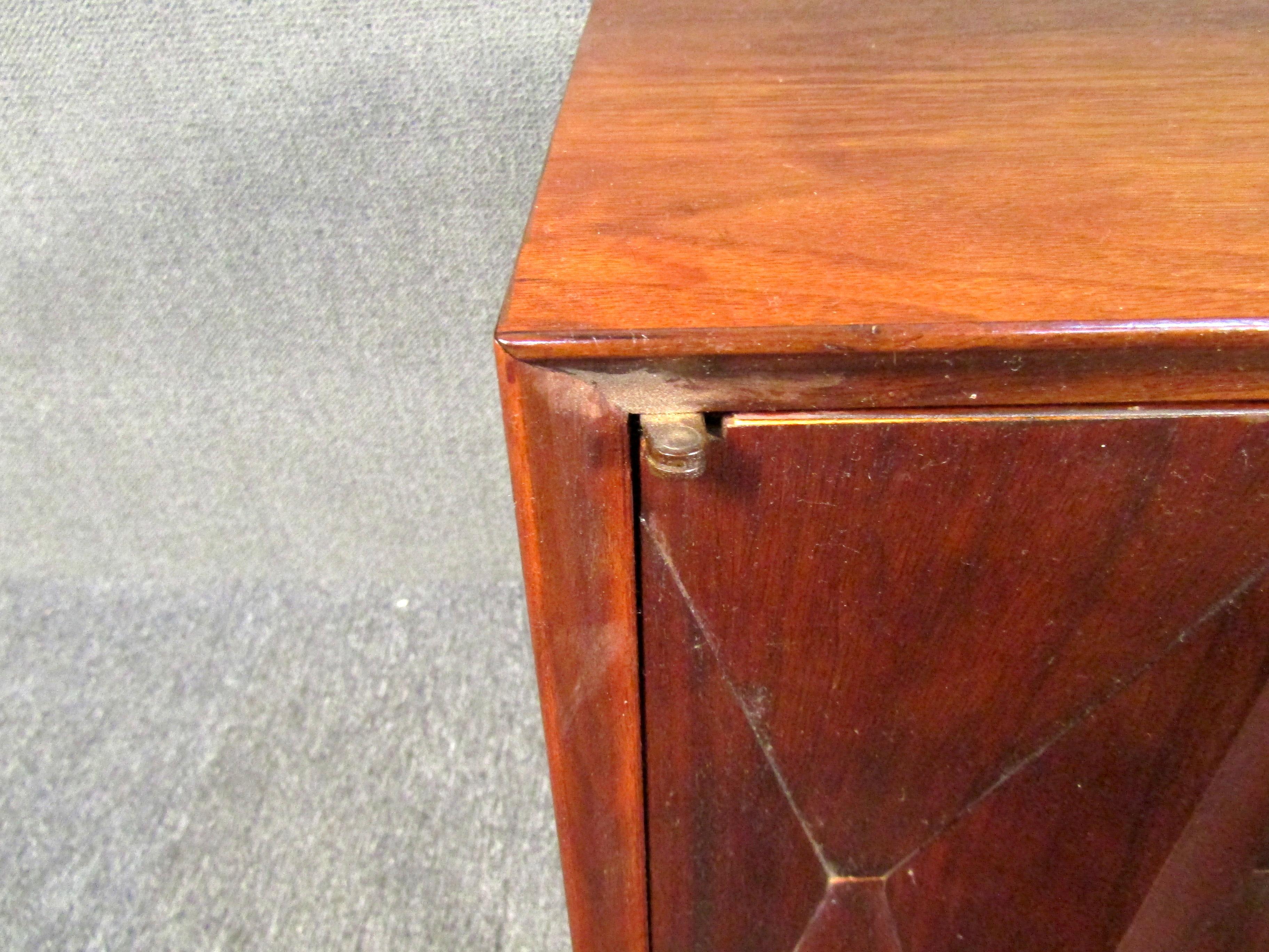 Mid-Century Modern Sculpted Front Nightstand Attributed to Albert Parvin 1
